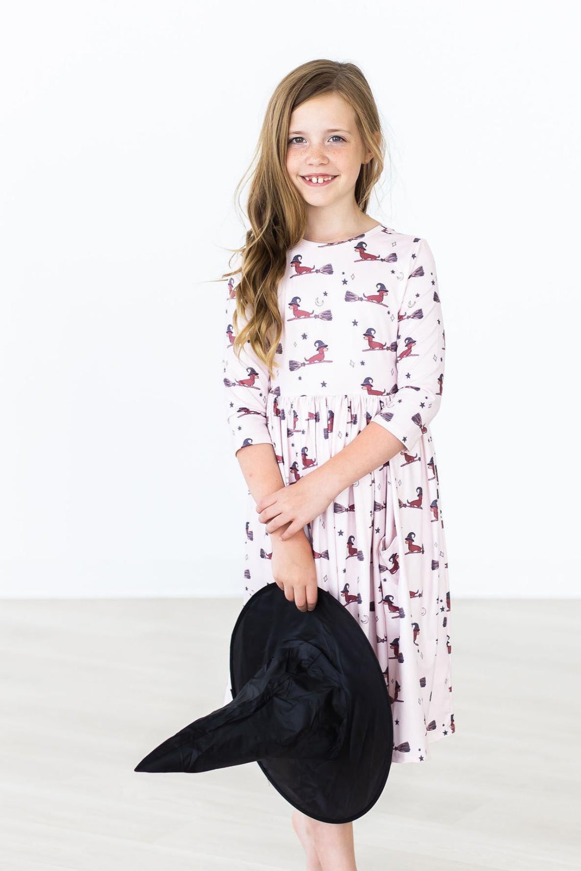 Happy Howl-oween 3/4 Sleeve Pocket Twirl Dress Main image