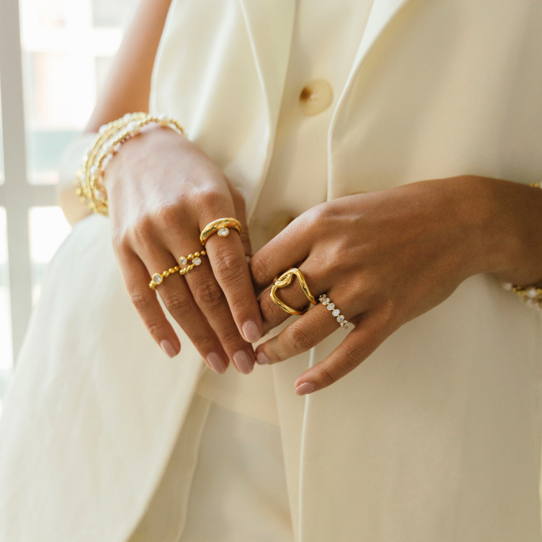 Skylar Bezel Beaded Ring Secondary image