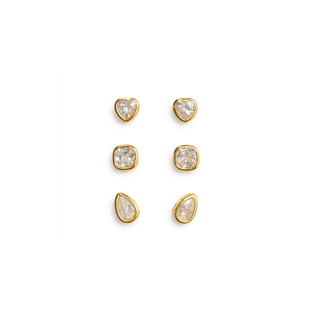 Lizzie Cz Bezel Earring Set Secondary image