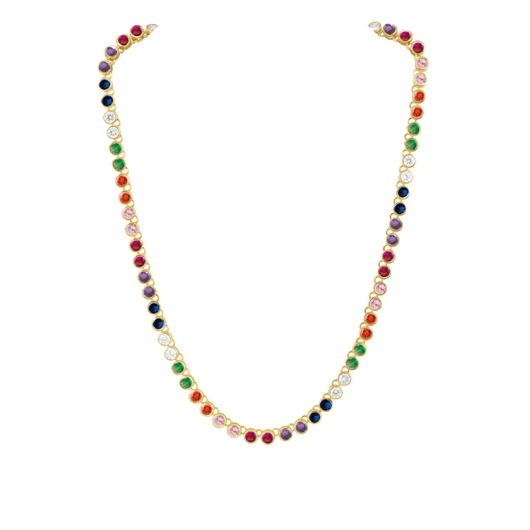 Rainbow Bezel Tennis Necklace Main image