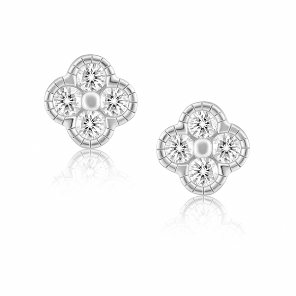 Gracie CZ Clover Studs