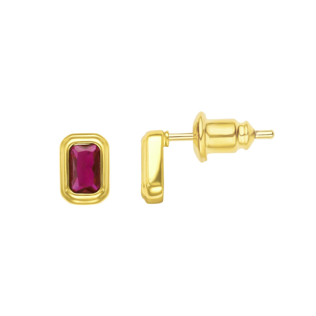 Clementine Ruby Bezel Studs Main image