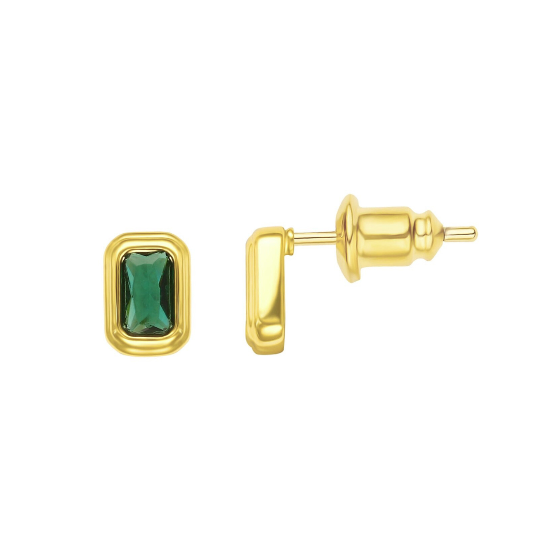 Clementine Emerald Bezel Studs Main image