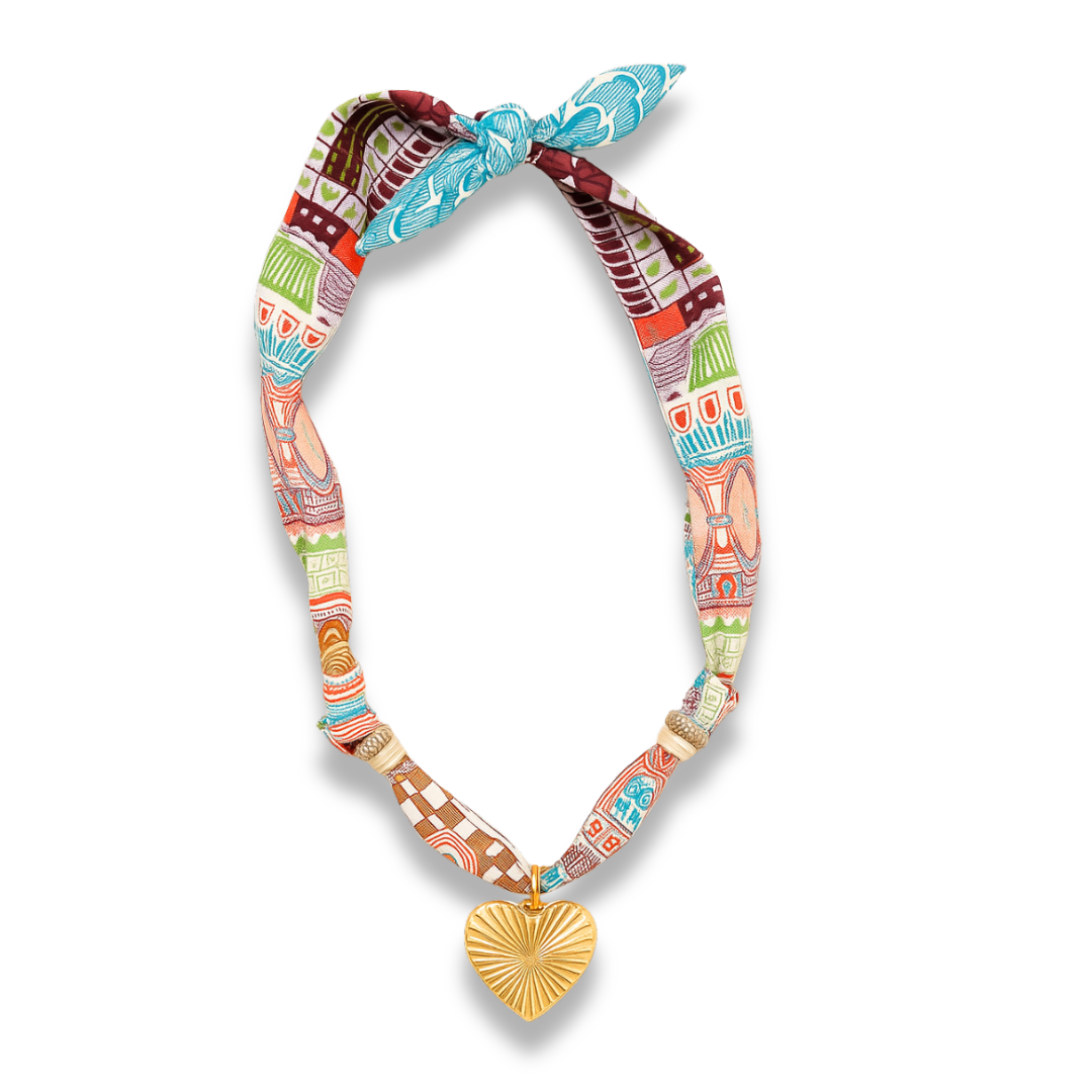 Blue Silk Charm Necklace Main image