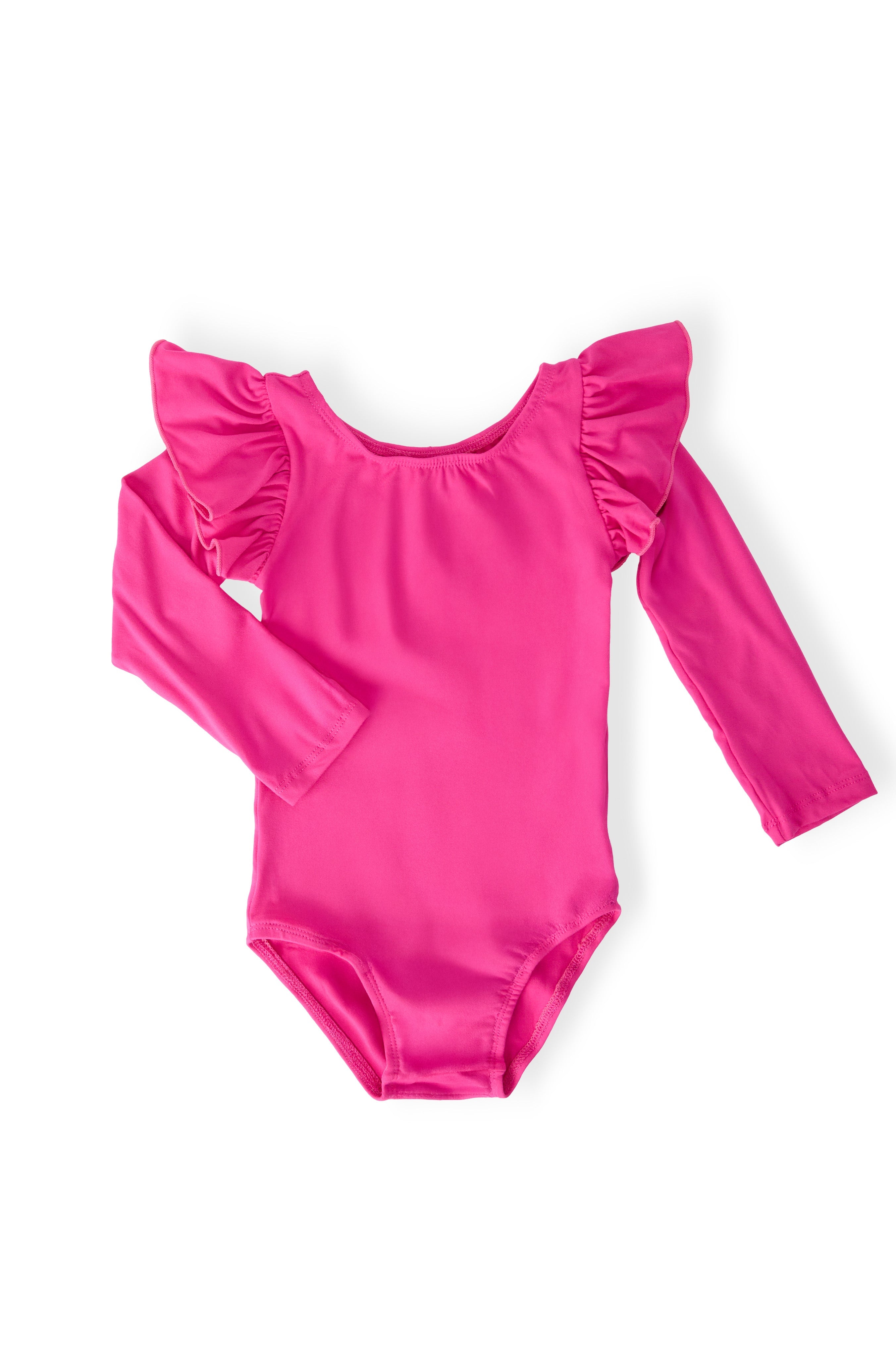 Hot Pink L/S Flutter Sleeve Leotard Main image