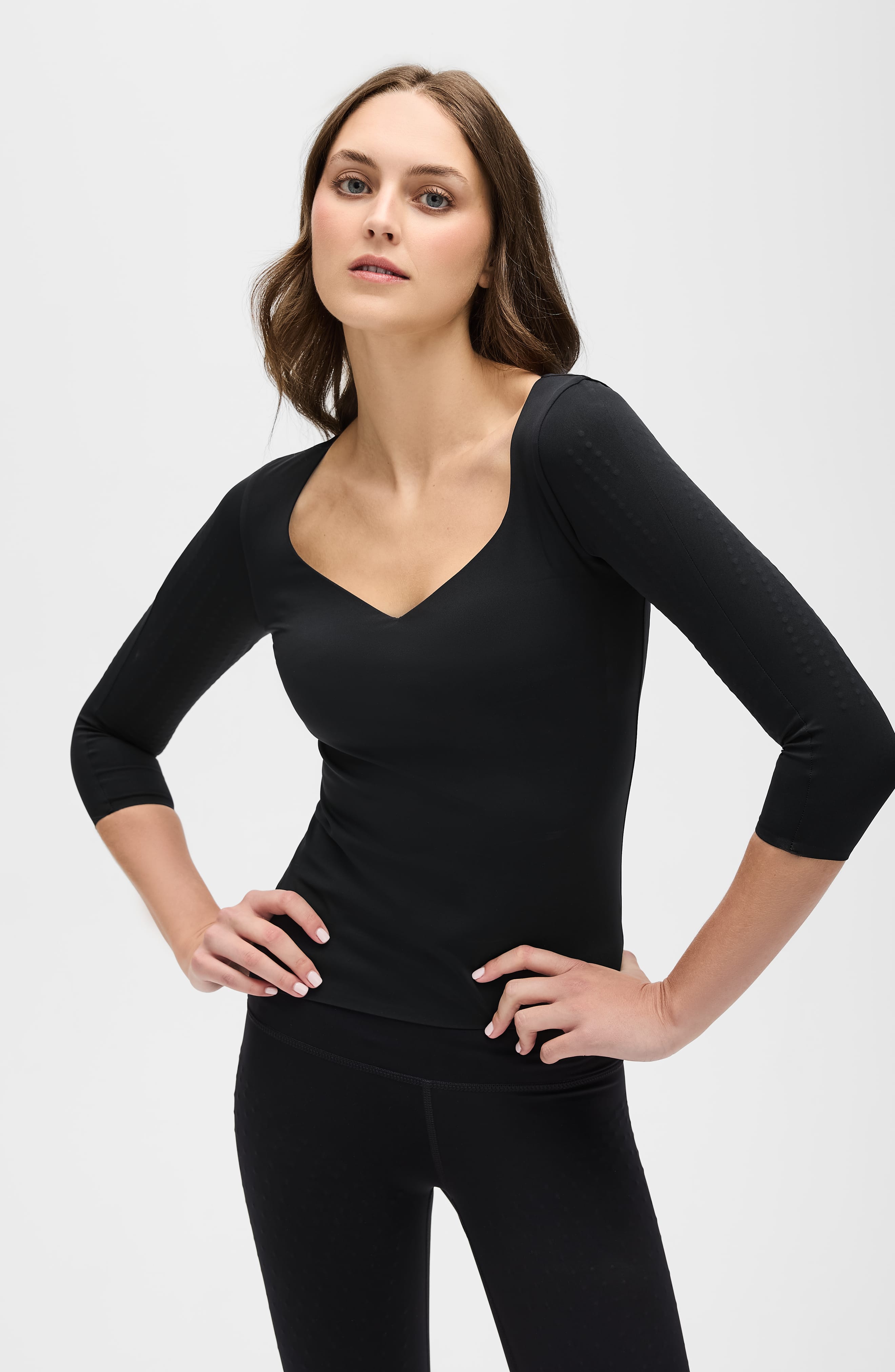 Iconic 3/4 Sleeve MicroPerle Top Secondary image