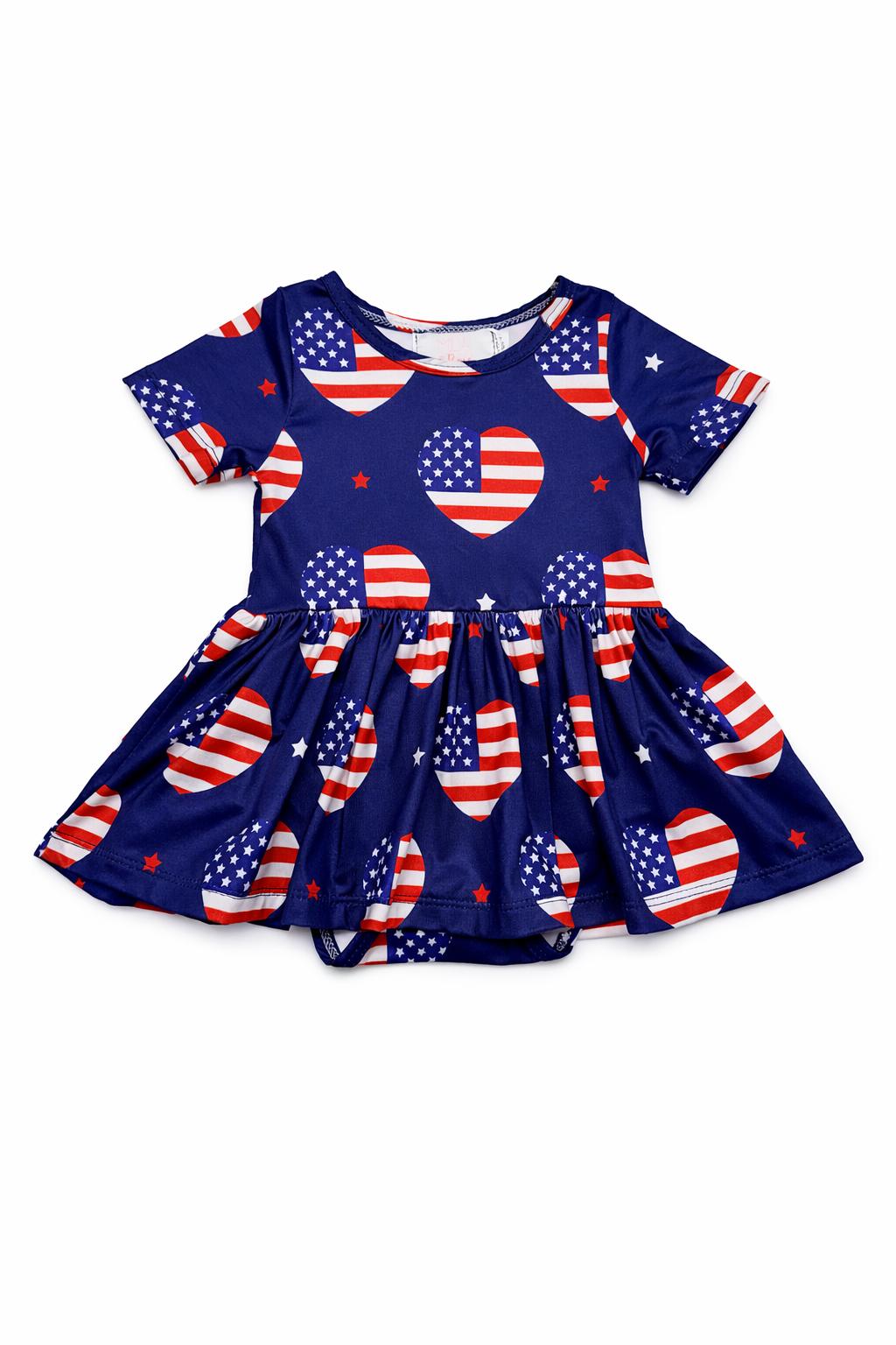 SALE I Heart the USA S/S Twirl Bodysuit Main image