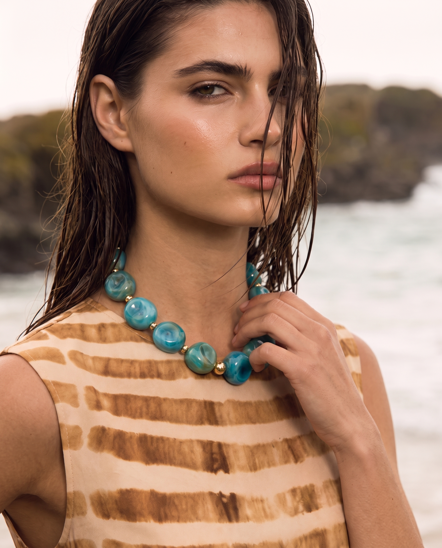 Bahama Blue Beaded Necklace Secondary image