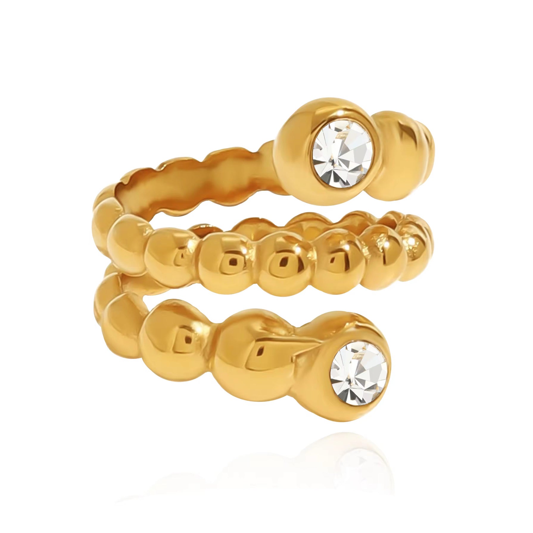 Bezel Beaded Wrap Ring Main image