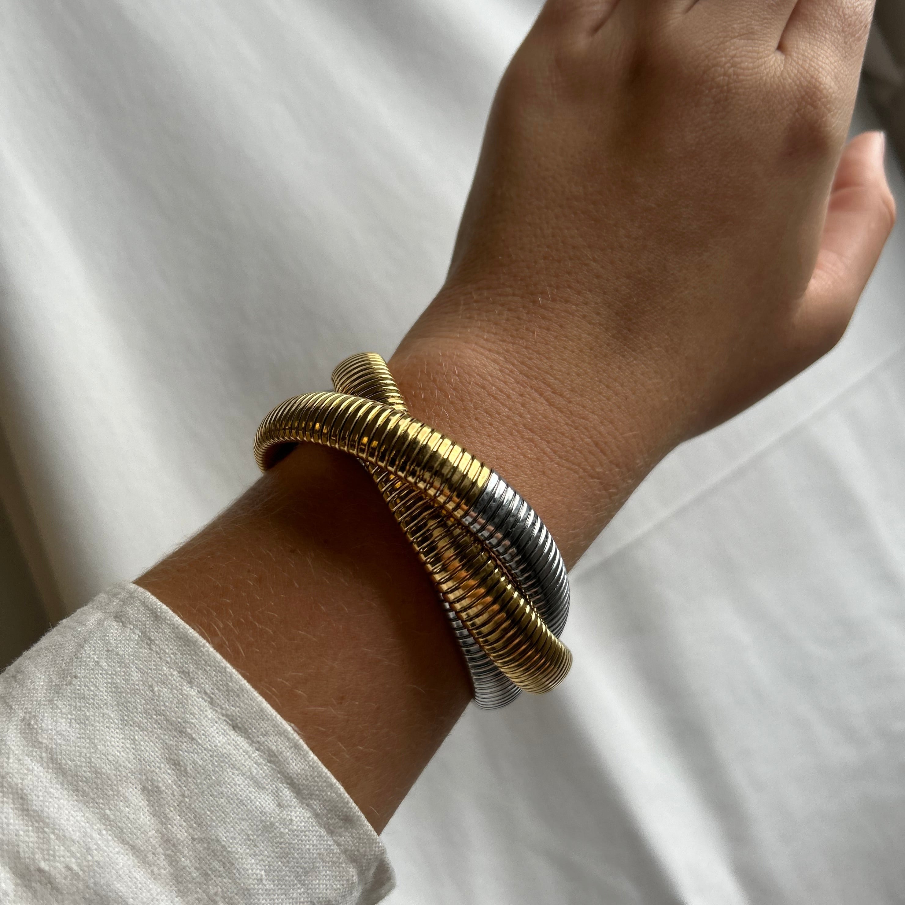 Infinity Multi Layered Bracelet Two-Tone Secondary image