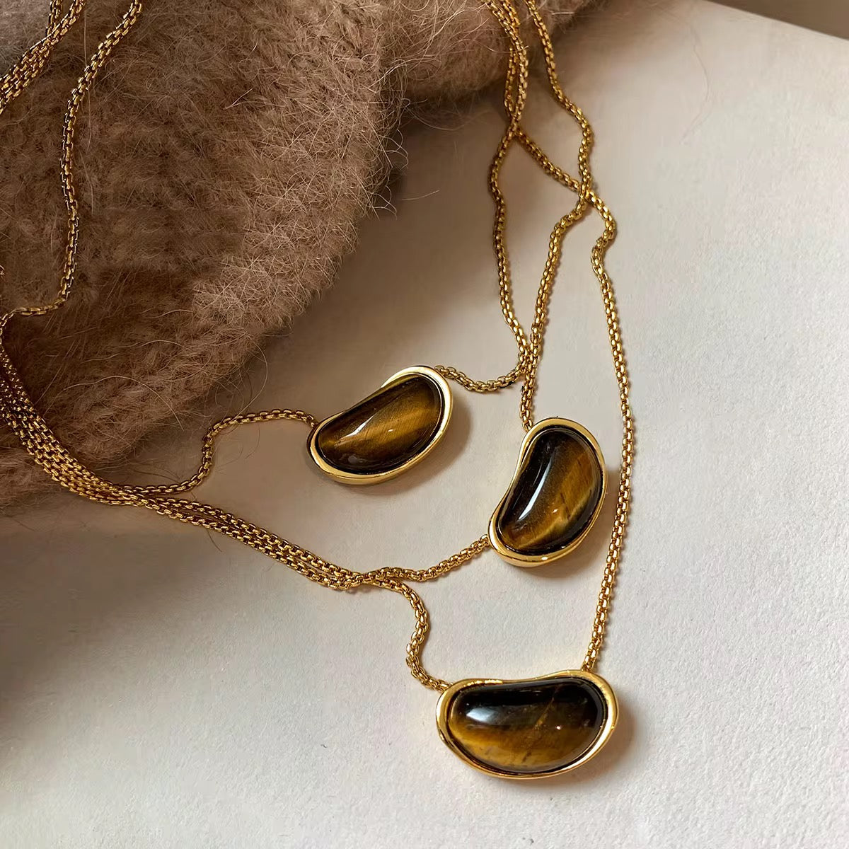 Angie Tiger Eye Pendant Necklace Secondary image