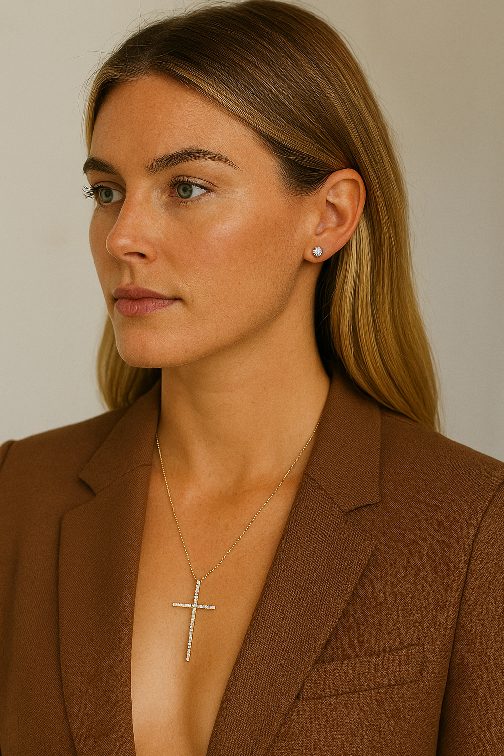 Moriah CZ Cross Necklace Secondary image