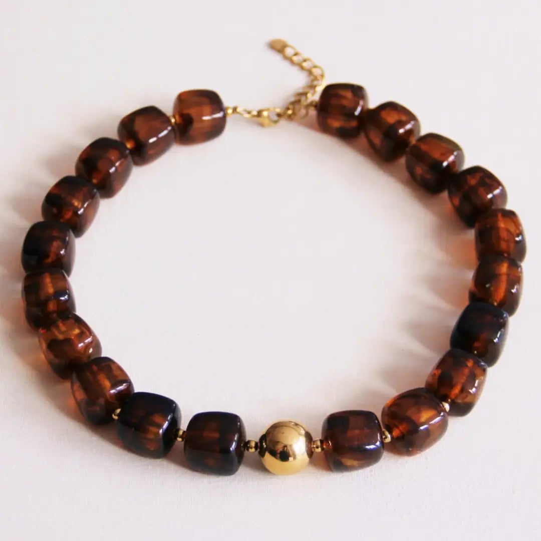 Pebbles Brown Beaded Necklace Main image
