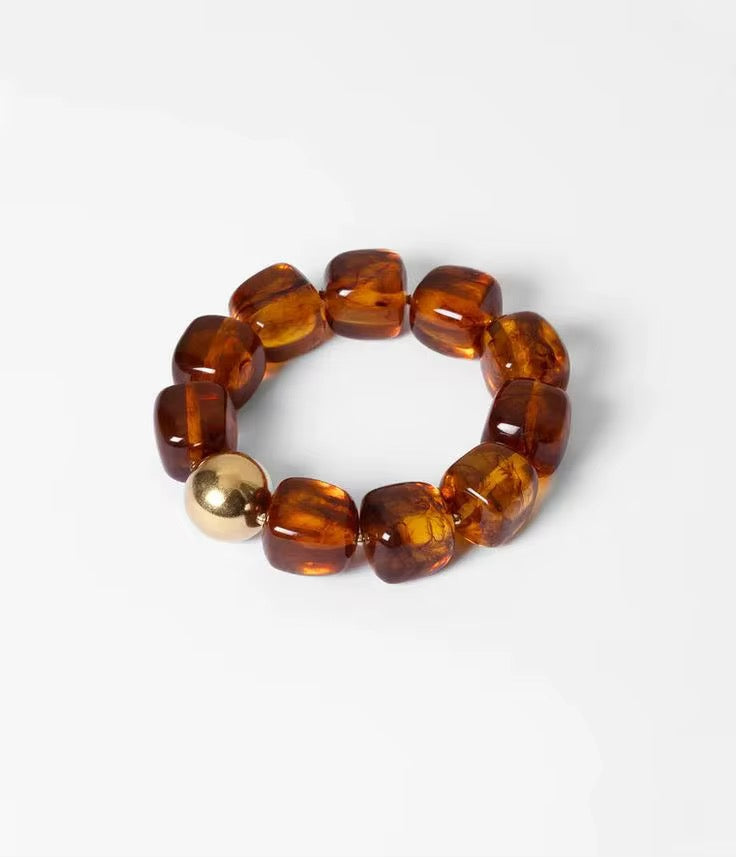 Pebbles Brown Stretchy Bracelet Main image