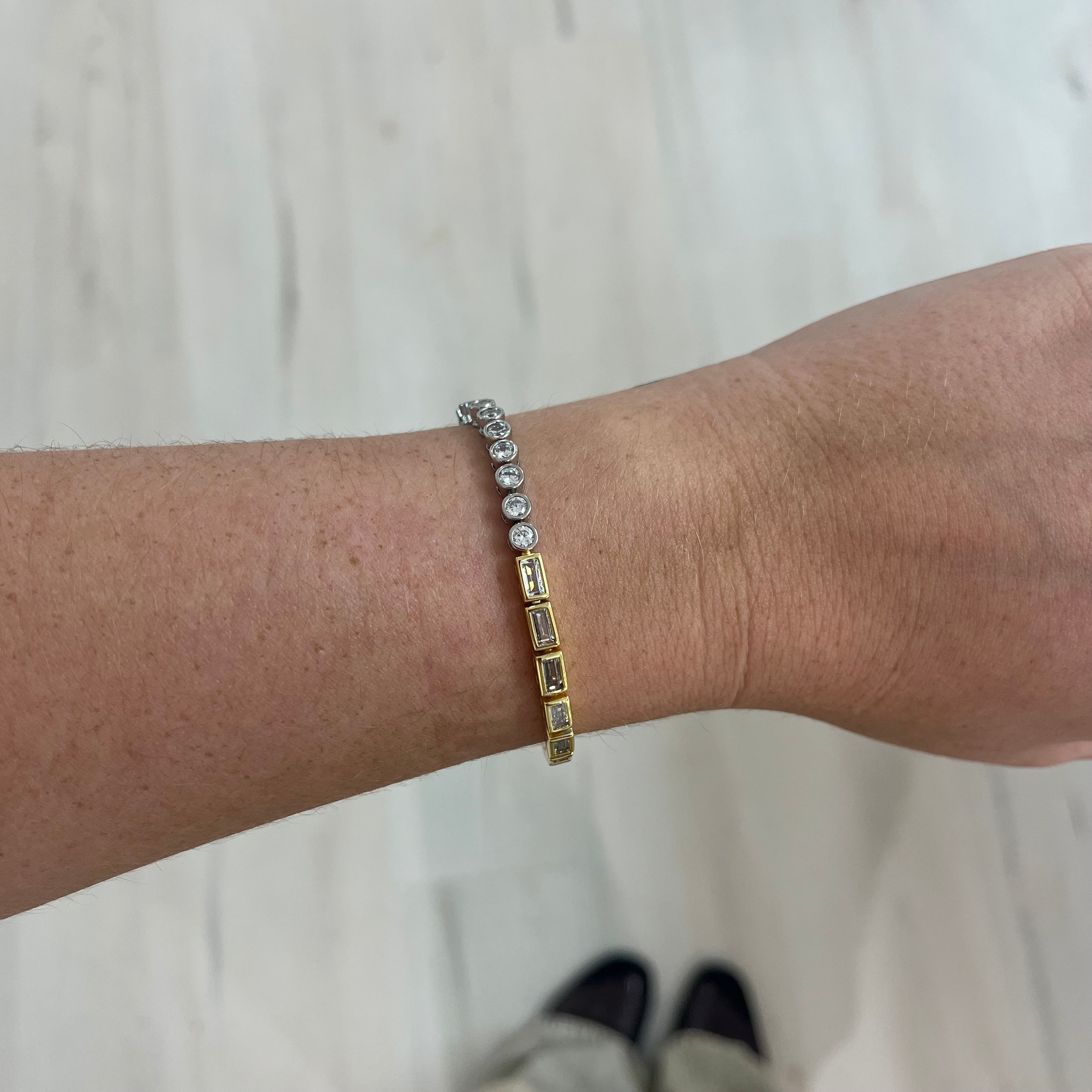 Adrian Two-Tone Bezel Tennis Bracelet Secondary image
