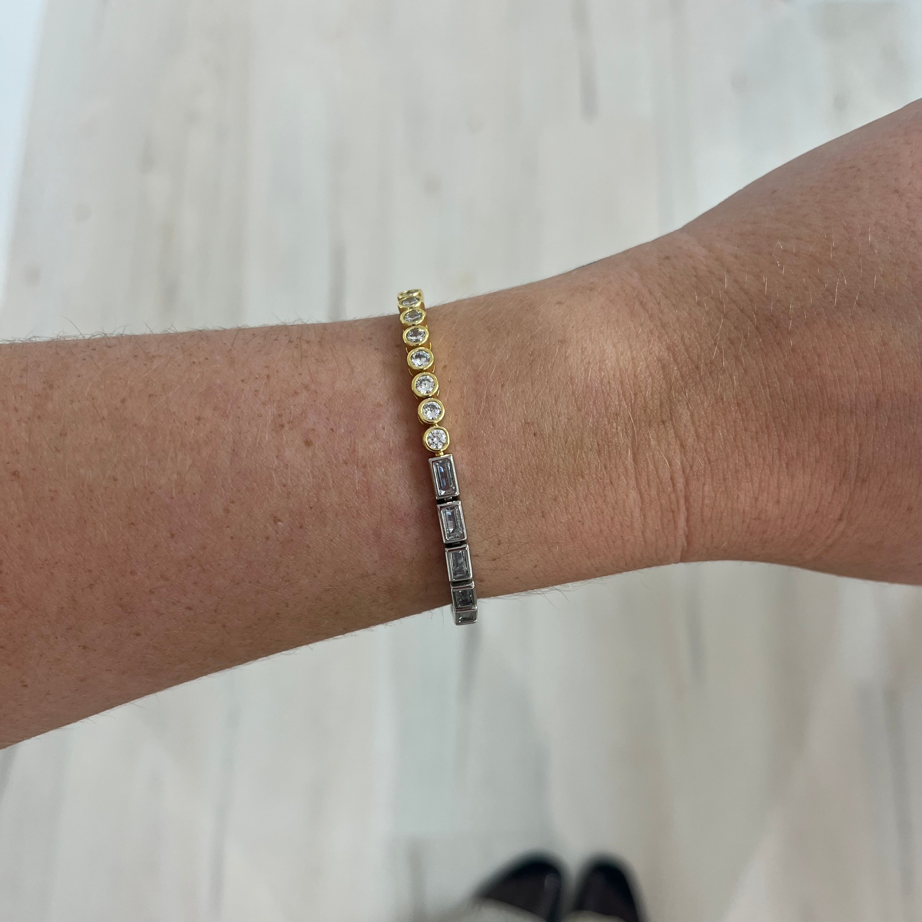 Spencer Two-Tone Bezel Tennis Bracelet Secondary image