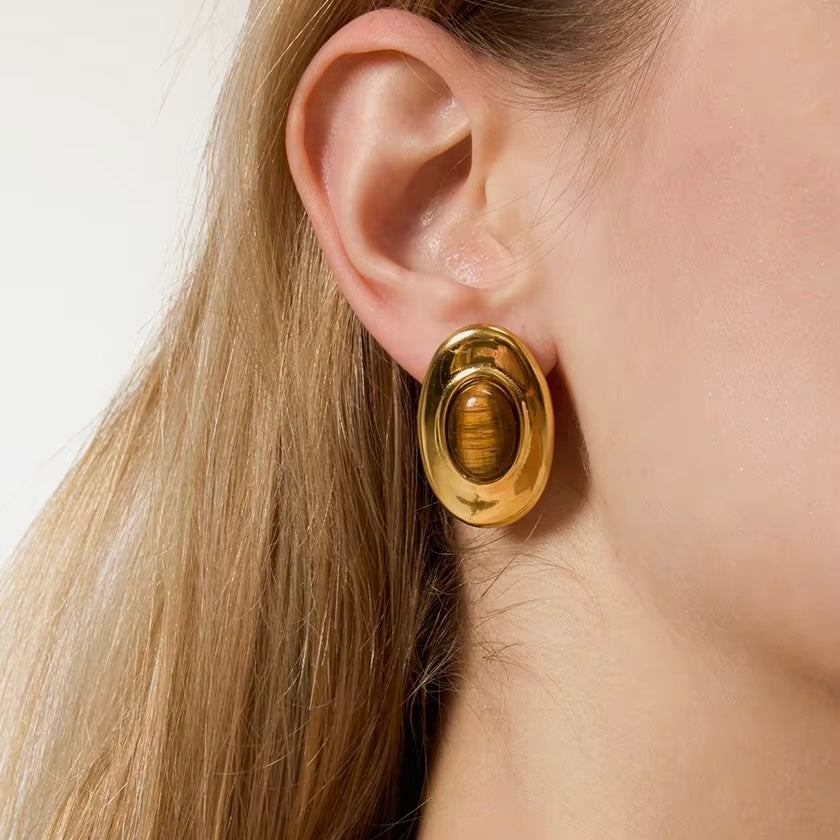 Sedona Tiger Eye Oval Studs Secondary image
