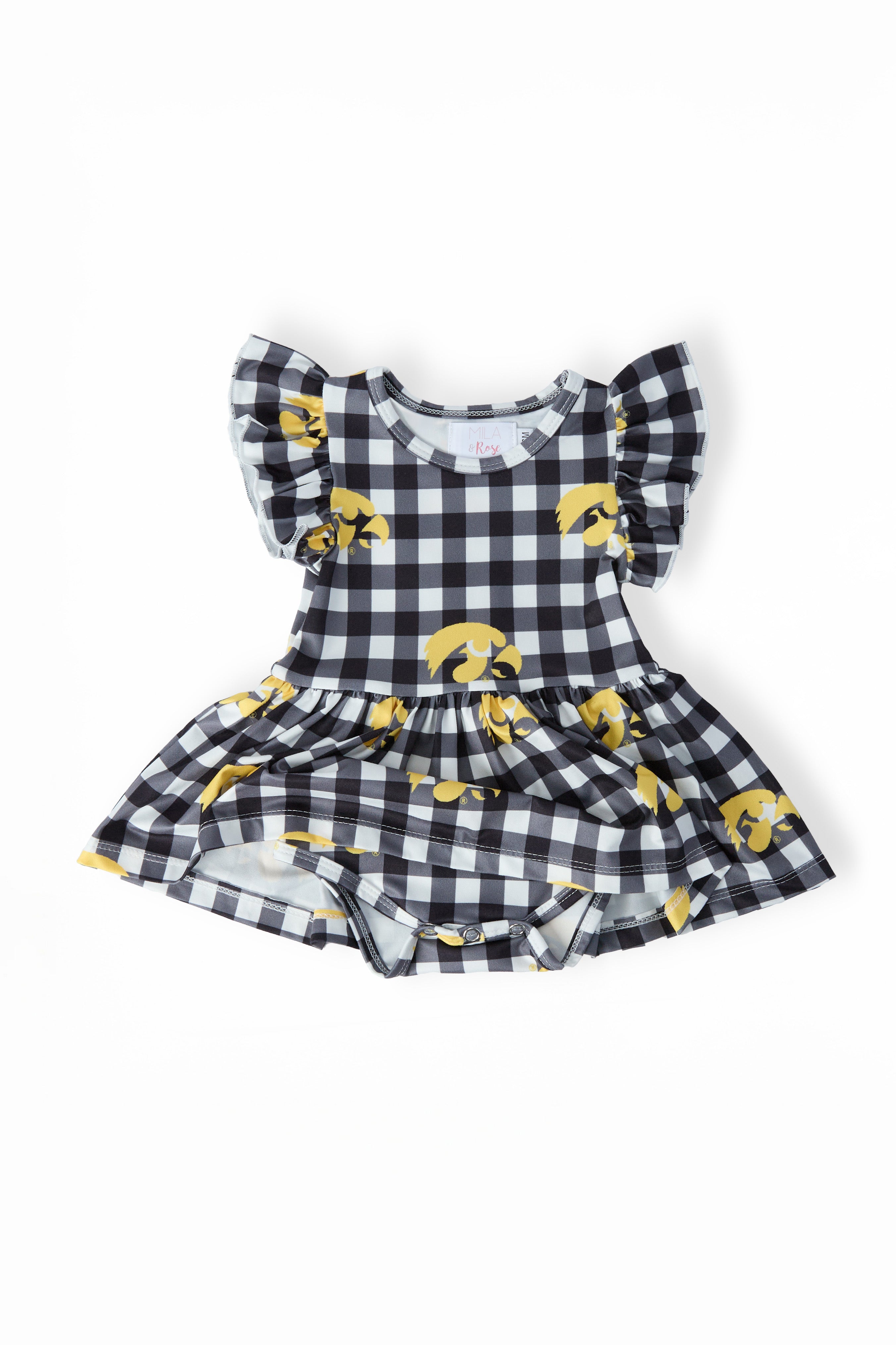 Iowa Plaid Tigerhawk S/S Flutter Twirl Bodysuit Secondary image