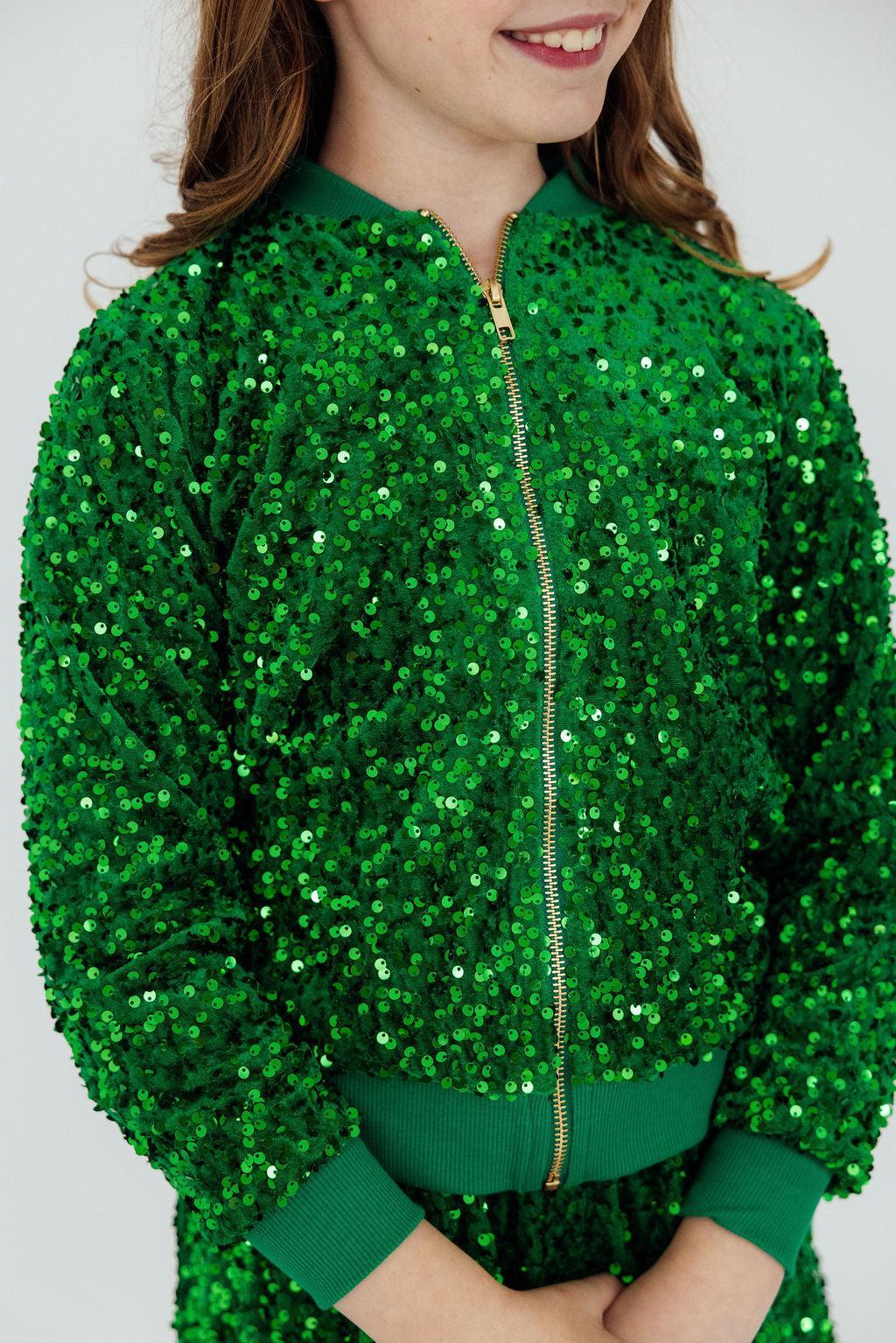 Kelly Green Velvet Sequin Jacket Main image