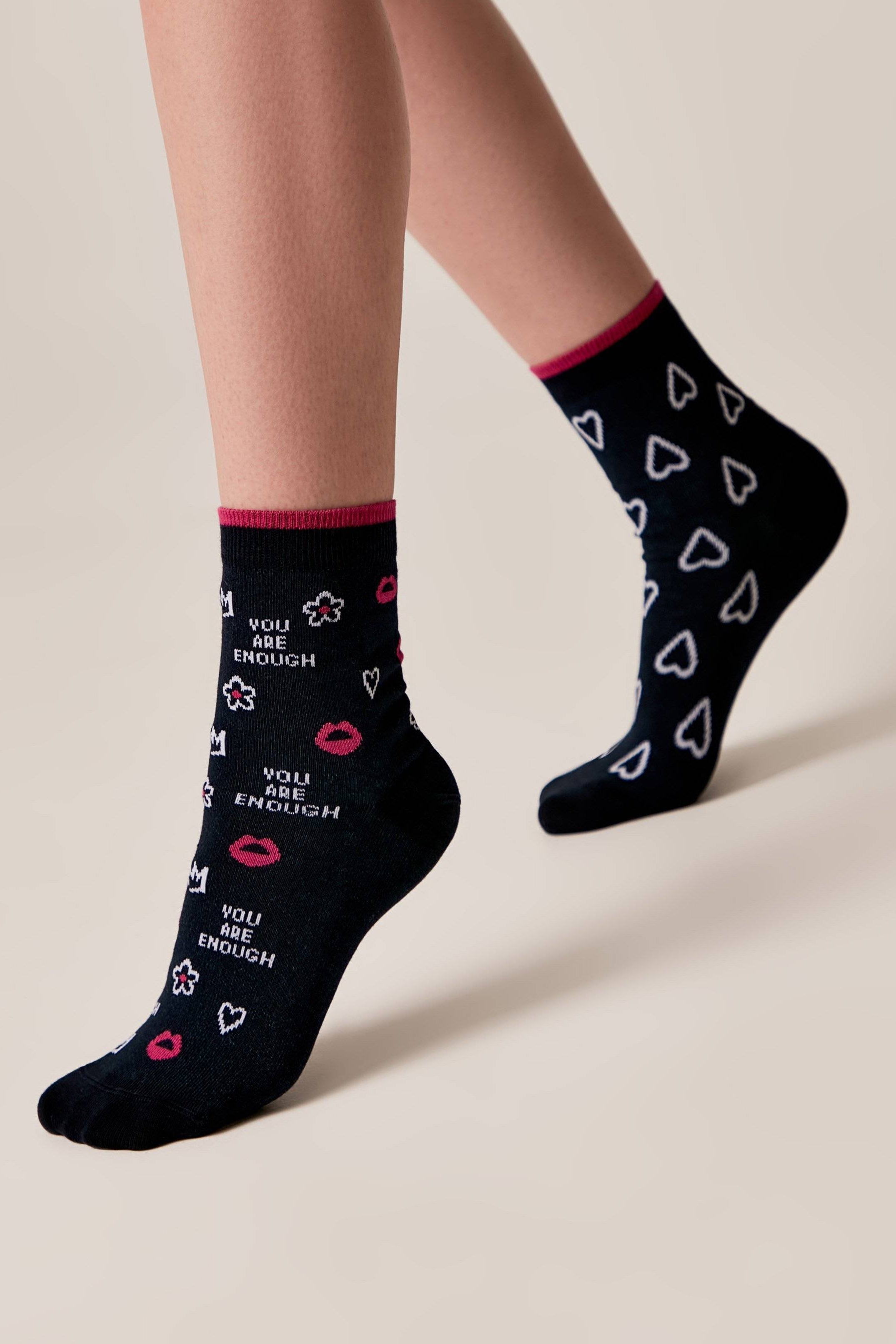 Socks Cotton Conte Happy 373 - You Are Enough Main image