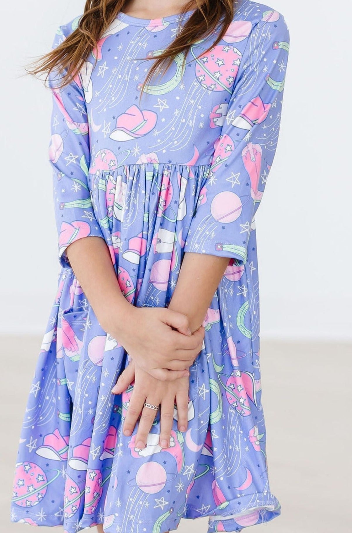 SALE Neon Moon 3/4 Sleeve Pocket Twirl Dress Main image