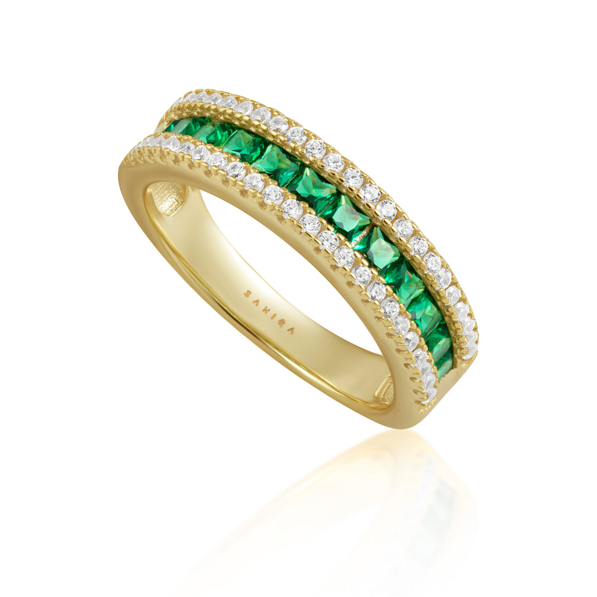 Lauren Emerald Band Ring Main image