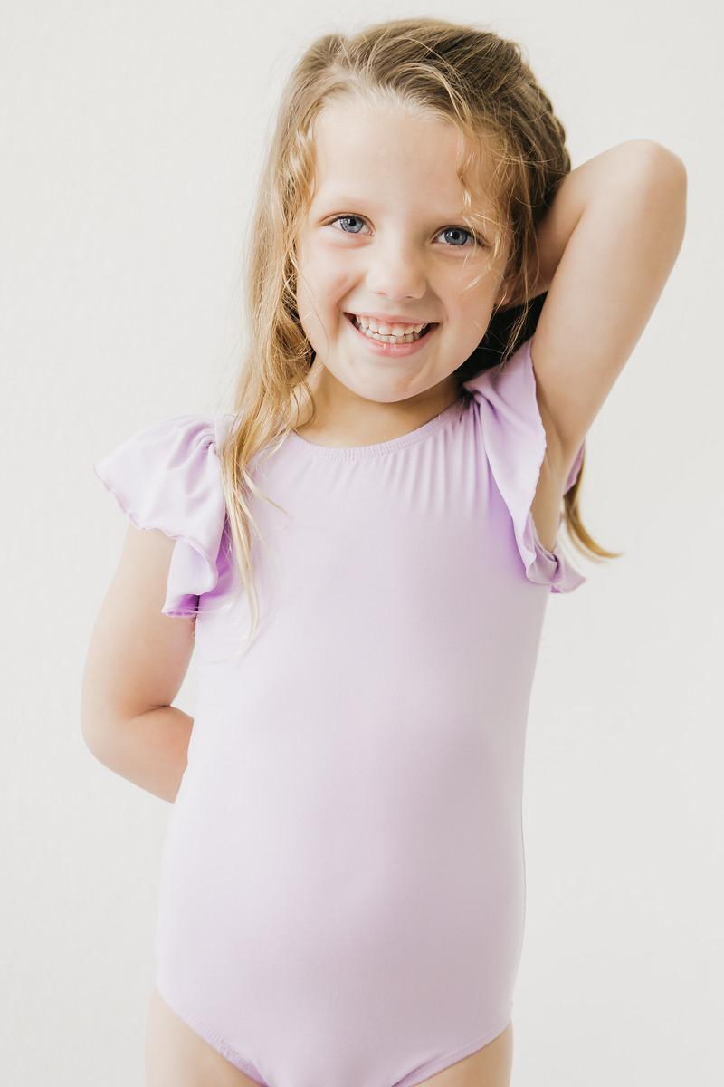 Lavender S/S Flutter Sleeve Leotard Secondary image