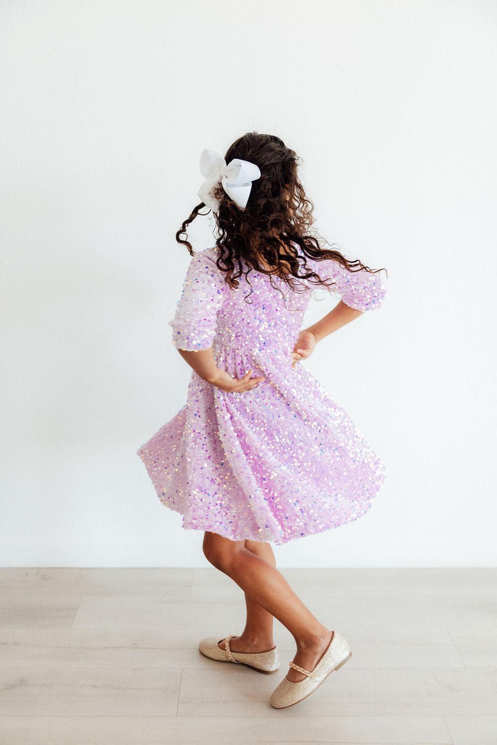 Lilac Velvet Sequin Dress Secondary image