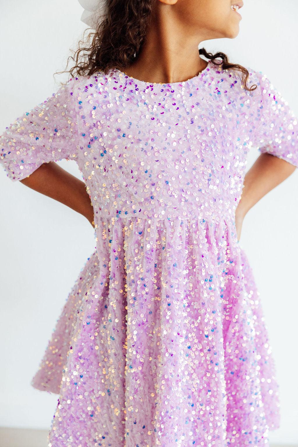 Lilac Velvet Sequin Dress Main image