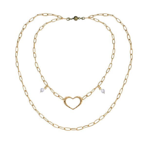 Love Open Heart Long Chain Necklace