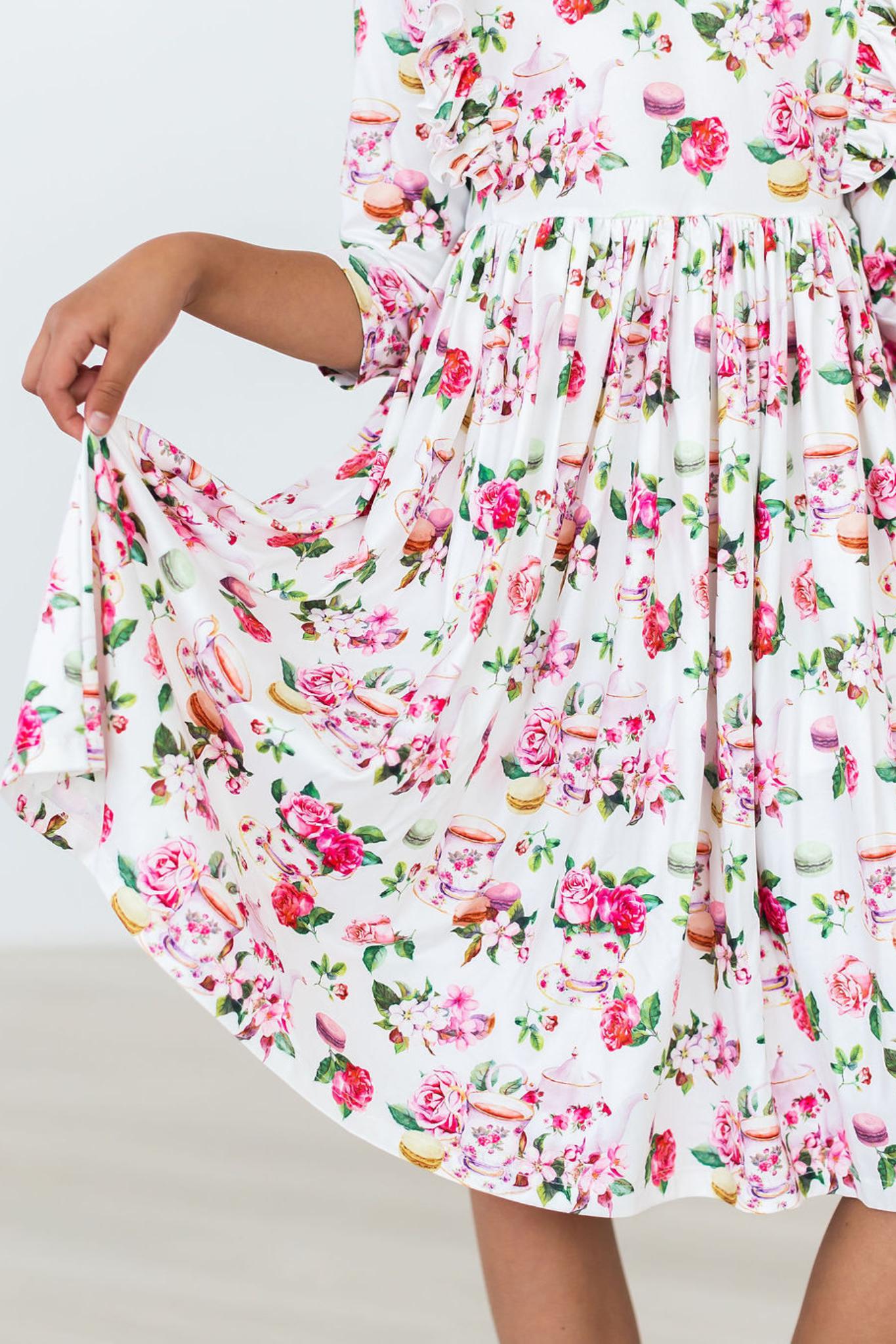 SALE Macarons & Tea Ruffle Twirl Dress Main image