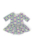 Mardi Gras 3/4 Sleeve Twirl Bodysuit