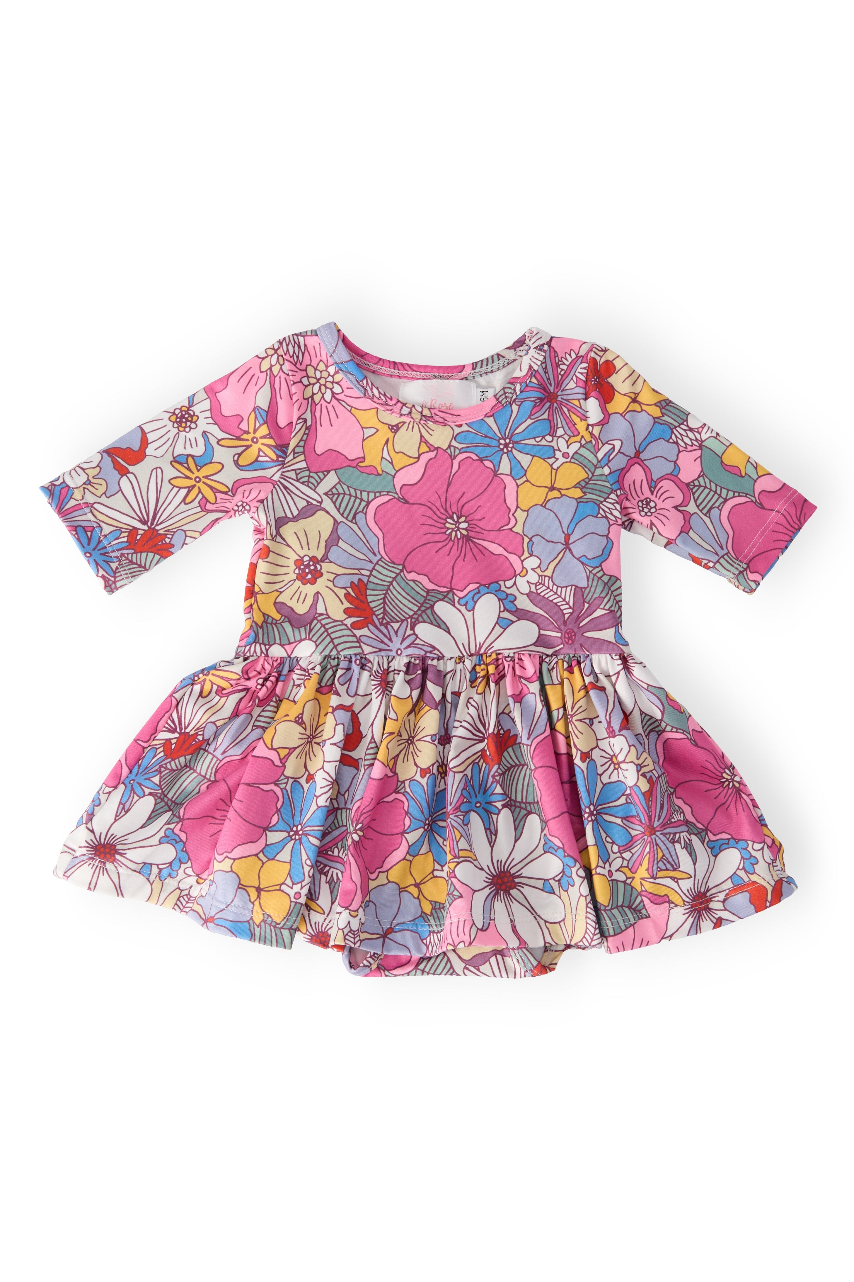 Mauve What's Up Buttercup 3/4 Sleeve Twirl Bodysuit Main image