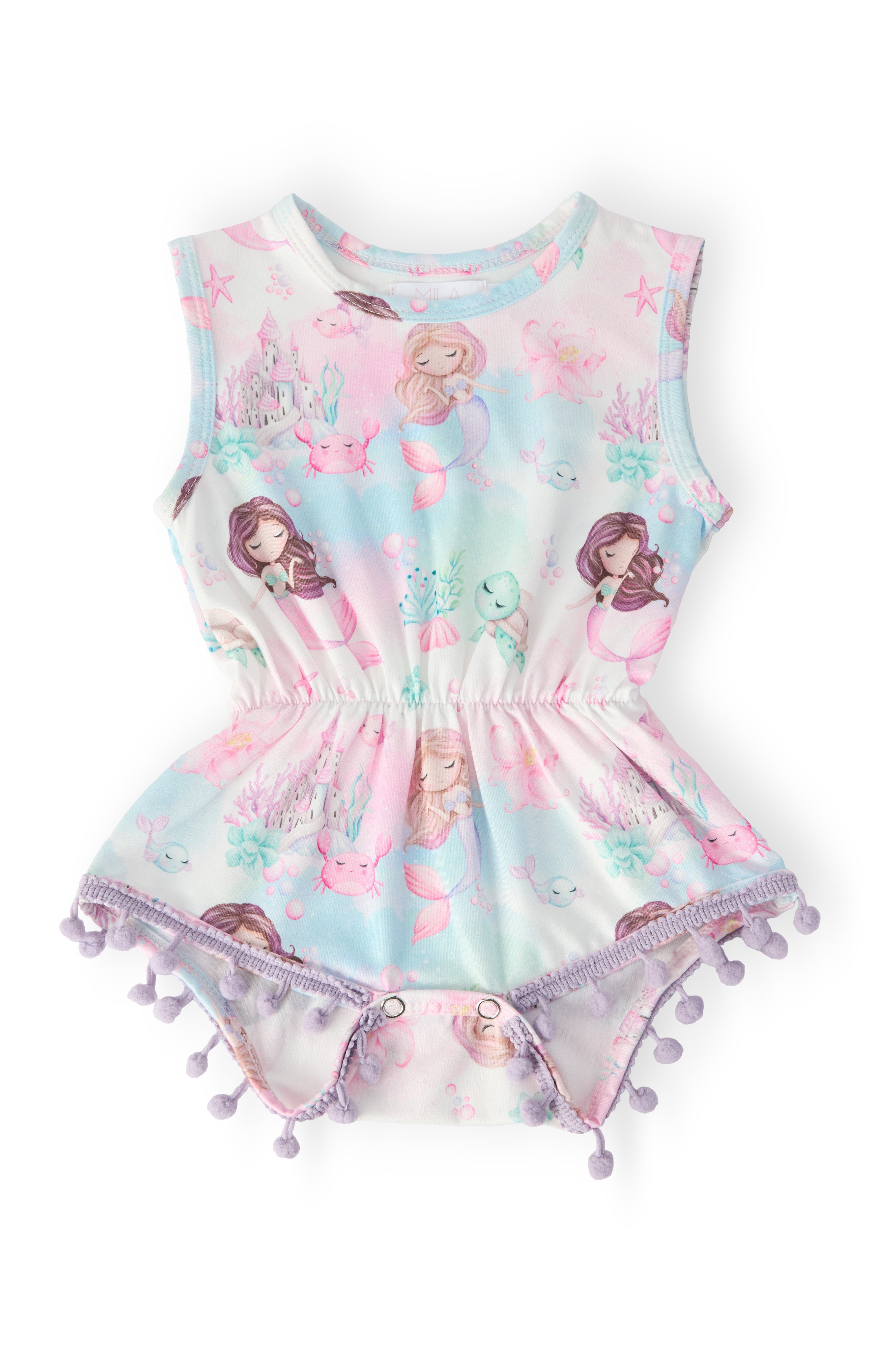 Mermaid Fairytale Pom Pom Romper Main image