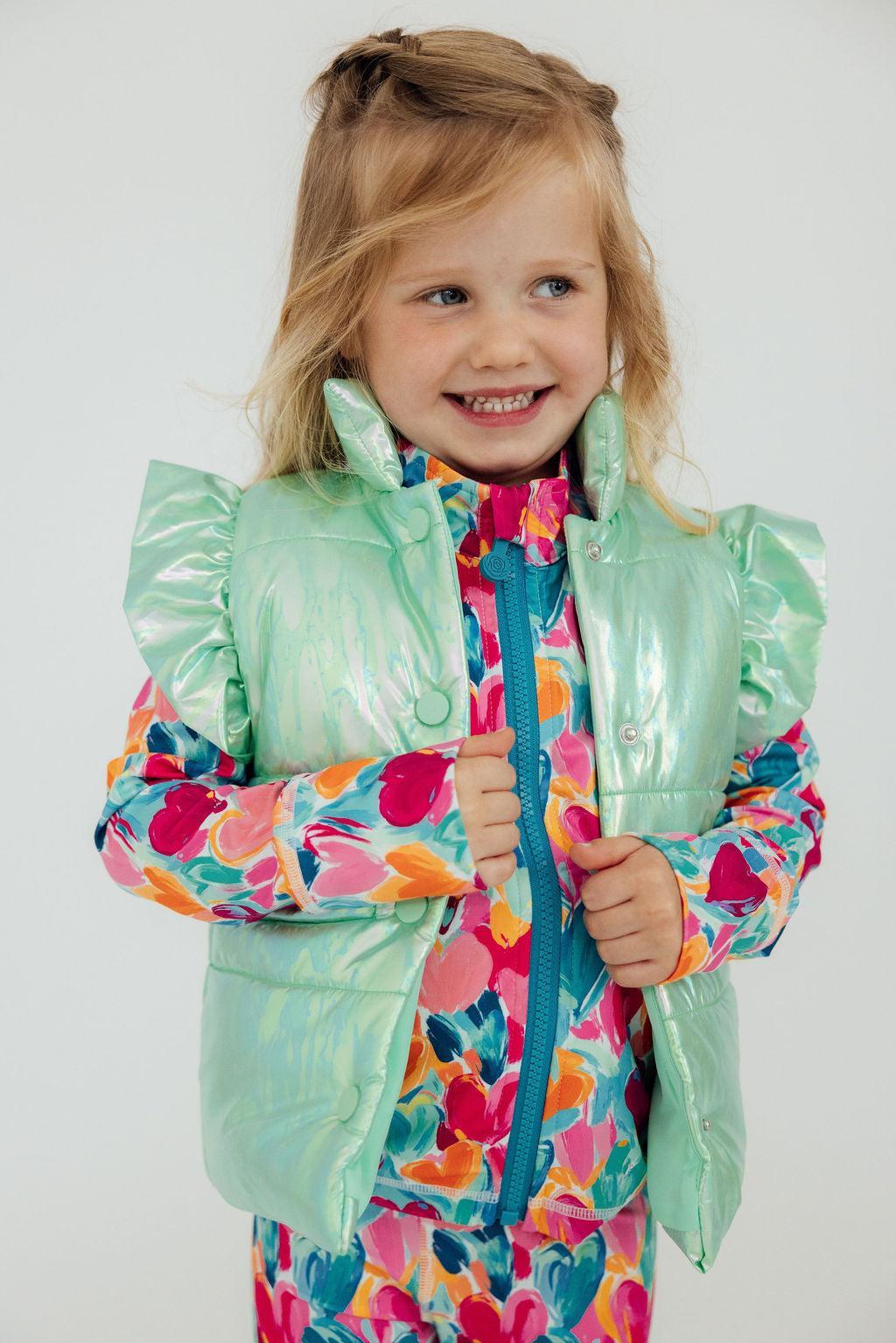 SALE Mint Iridescent Puffer Vest Main image