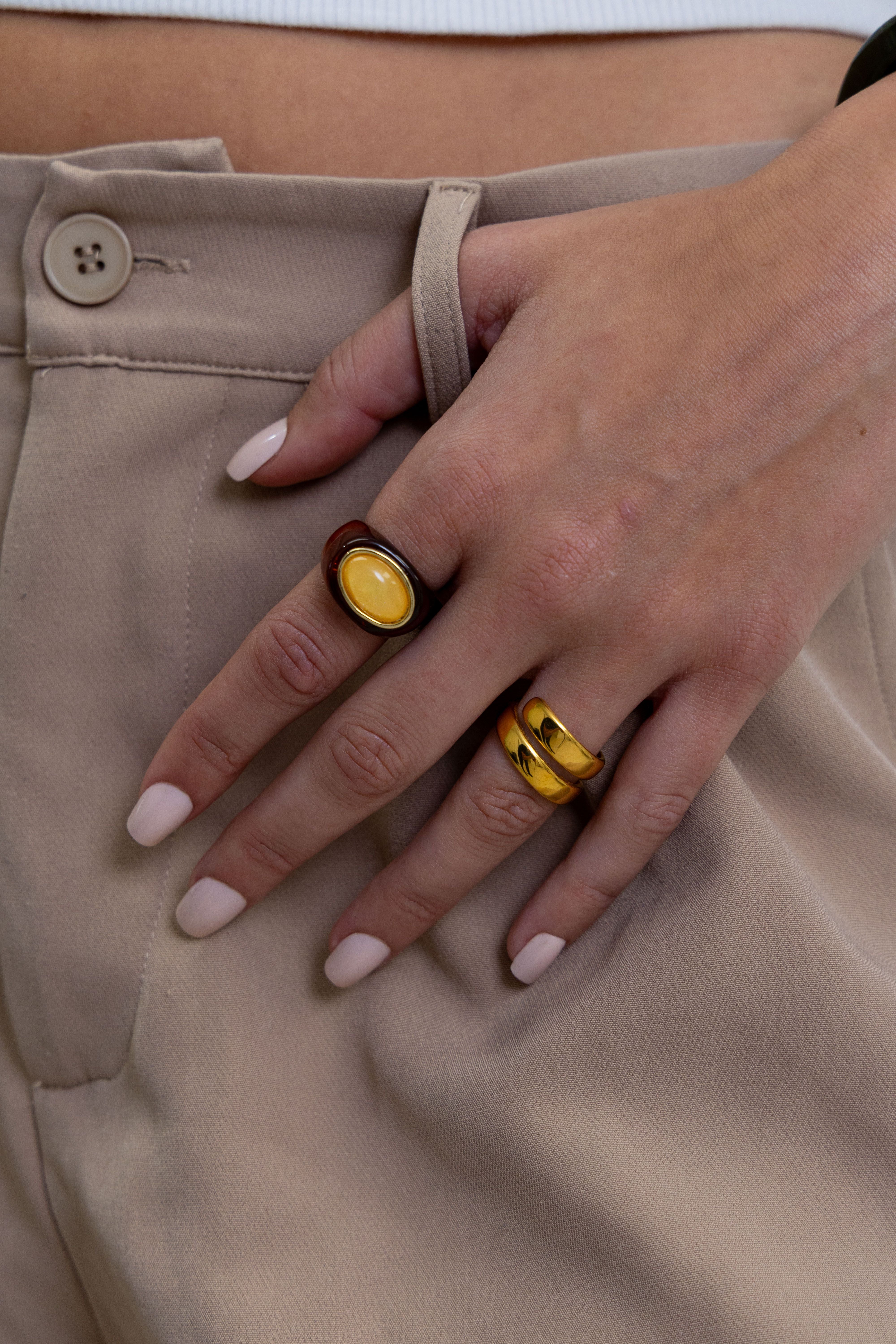 Katy Acrylic Ring - Brown Secondary image