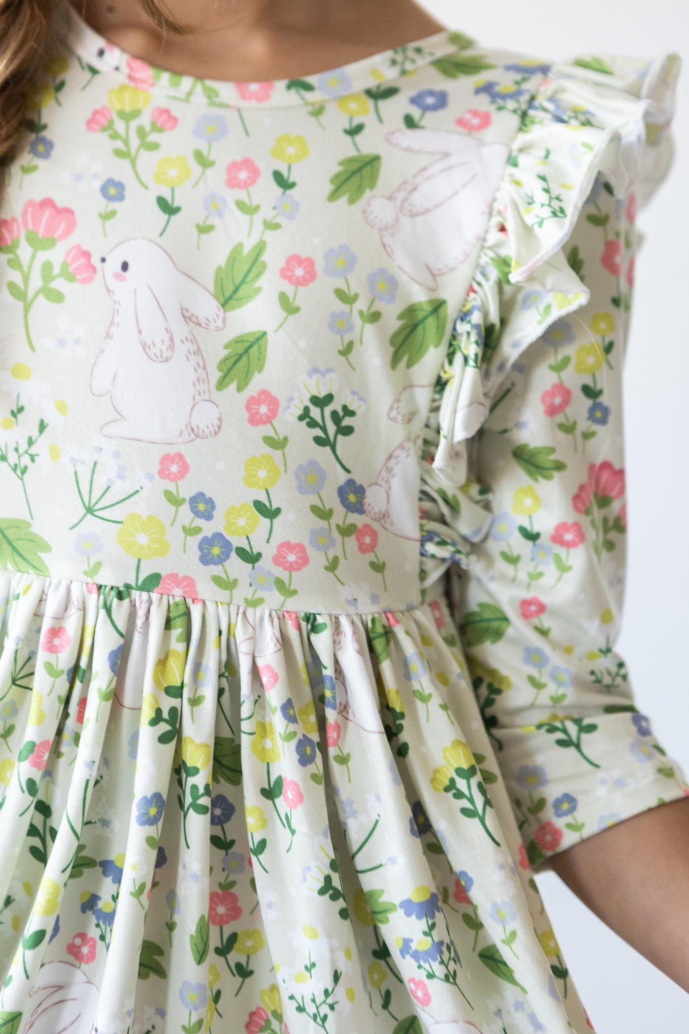 No Bunny Like You 3/4 Sleeve Ruffle Twirl Dress Secondary image