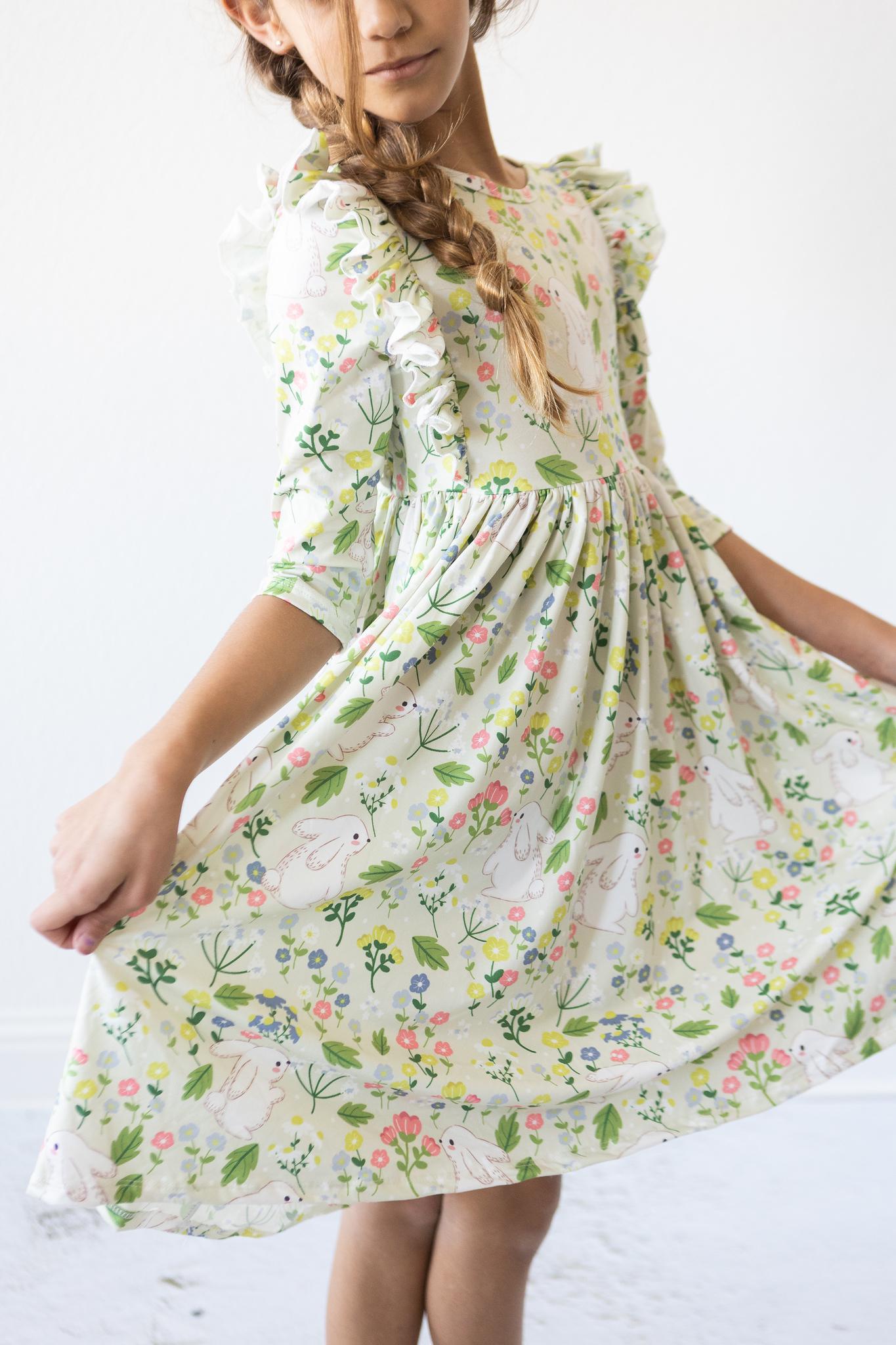 No Bunny Like You 3/4 Sleeve Ruffle Twirl Dress Main image