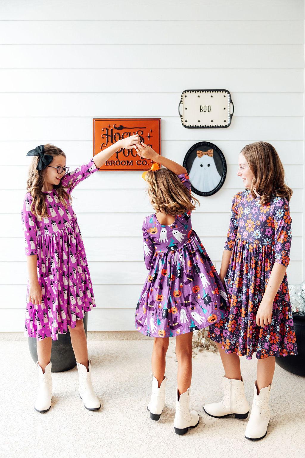 No Tricks, Just Treats 3/4 Sleeve Pocket Twirl Dress Secondary image