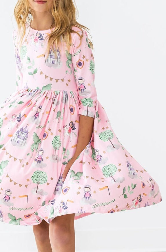 Once Upon a Time 3/4 Sleeve Pocket Twirl Dress Secondary image
