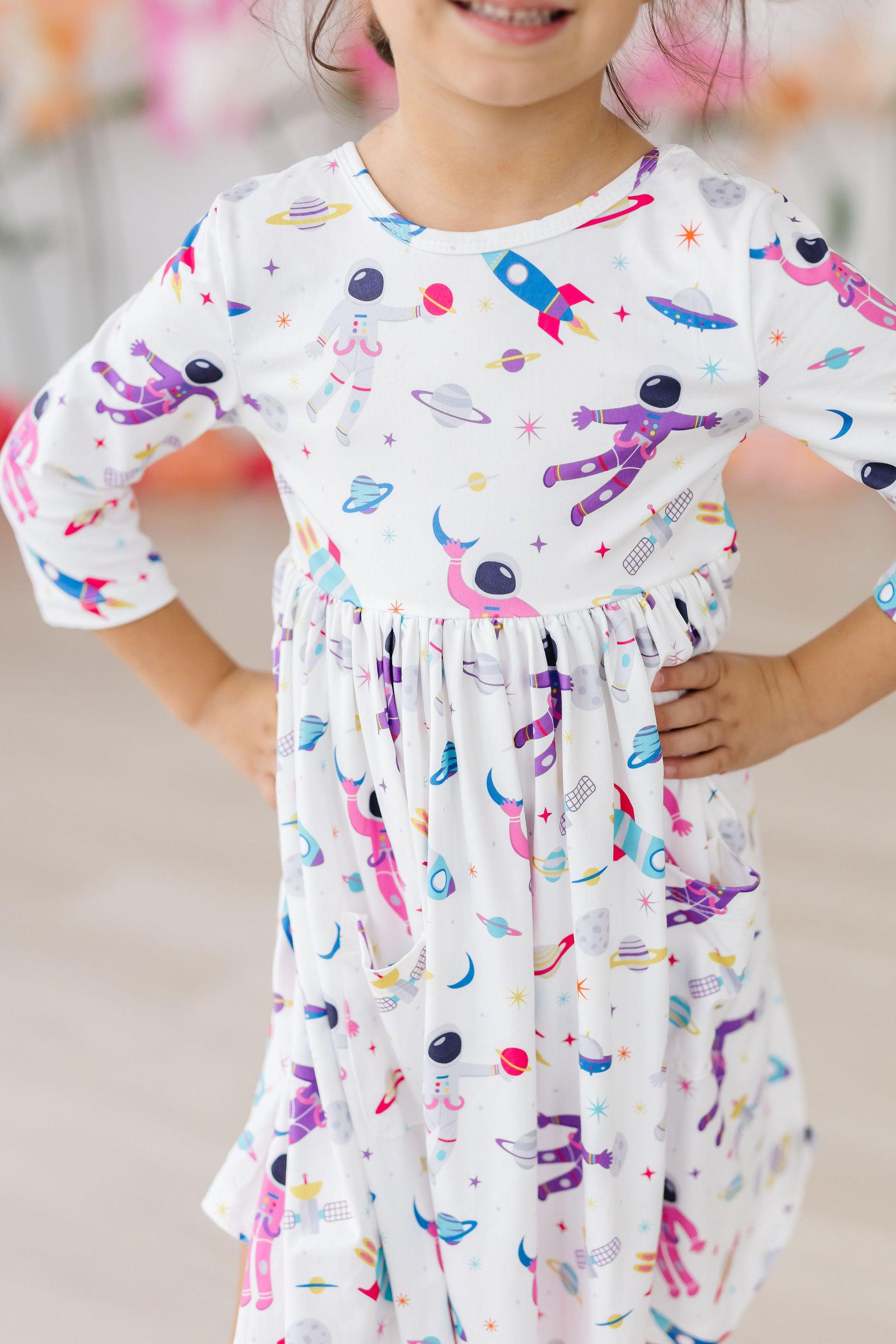 Out of this World 3/4 Sleeve Pocket Twirl Dress Secondary image