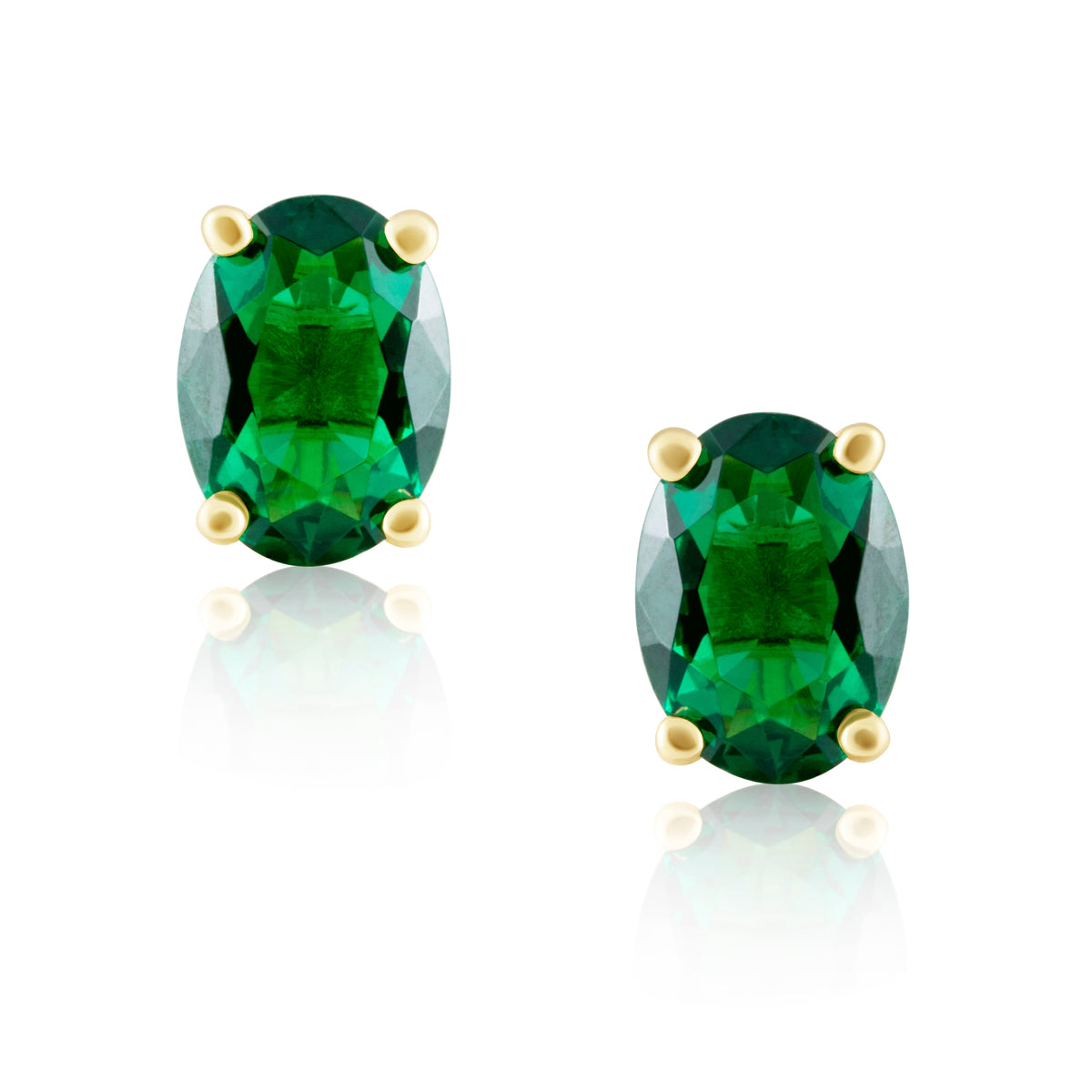 Emerald Oval Cut Studs Main image