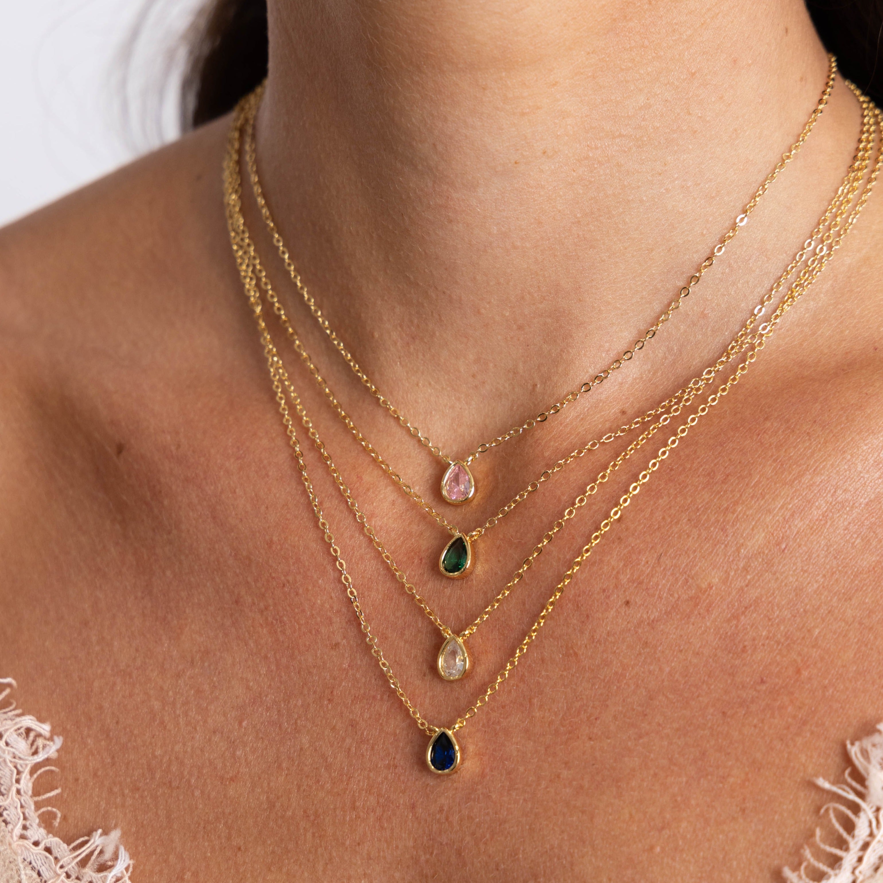 Ines Raindrop Necklace CZ Secondary image