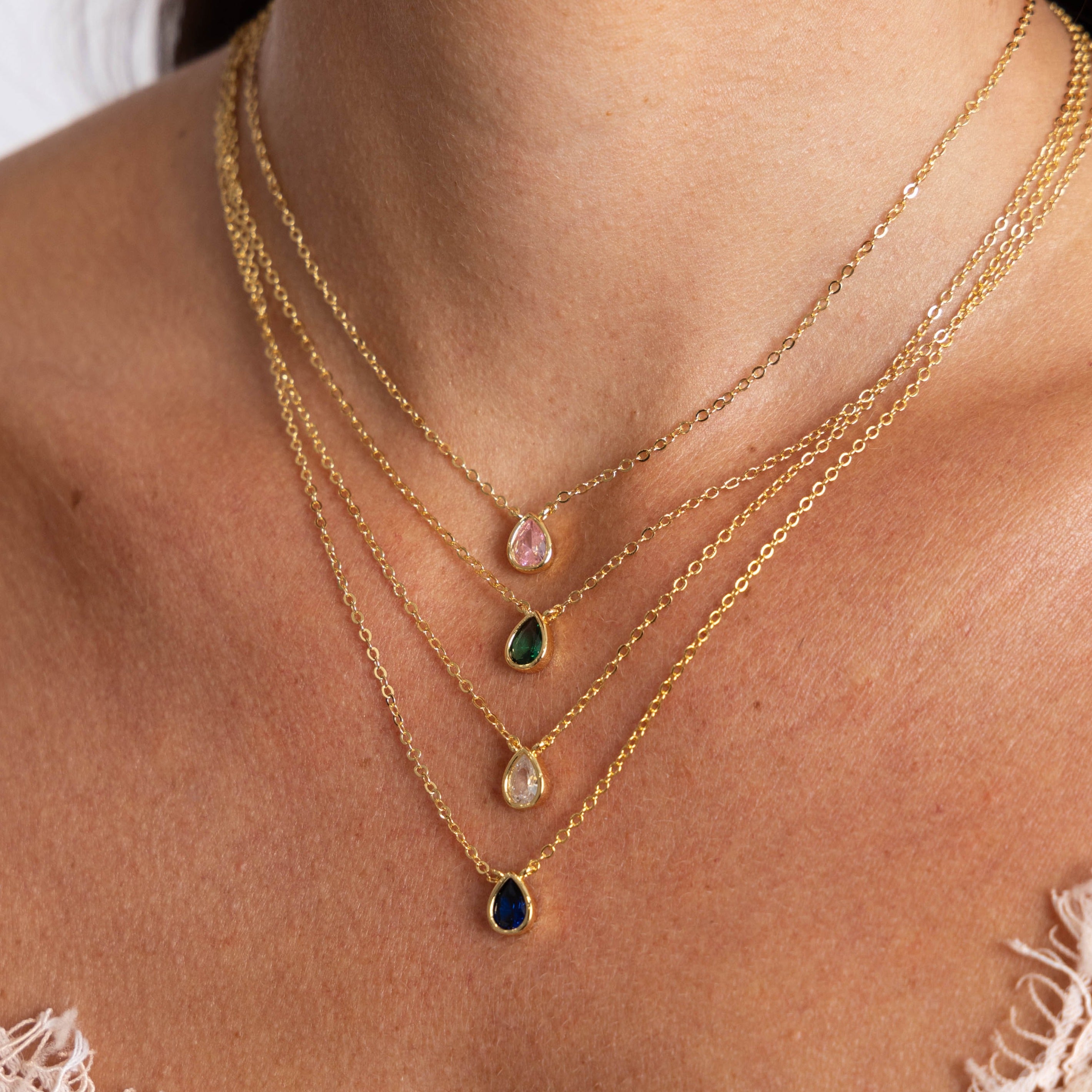 Ines Raindrop Necklace Sapphire Secondary image
