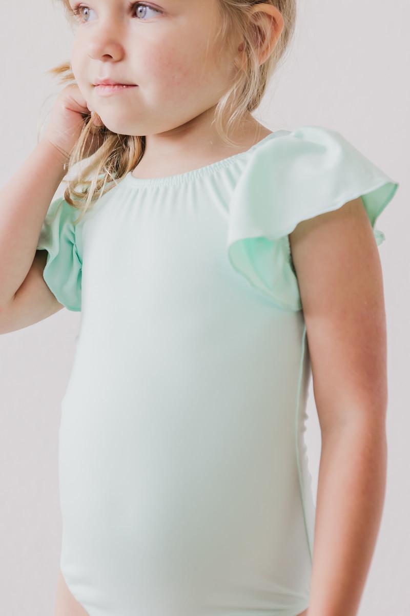 SALE Pastel Green S/S Flutter Sleeve Leotard Secondary image