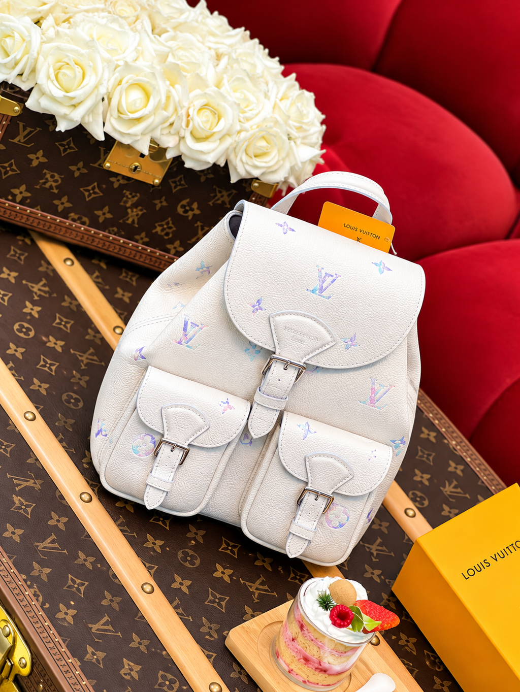 Cute White Teddy Bear Mini Backpack – Plush Character Bag