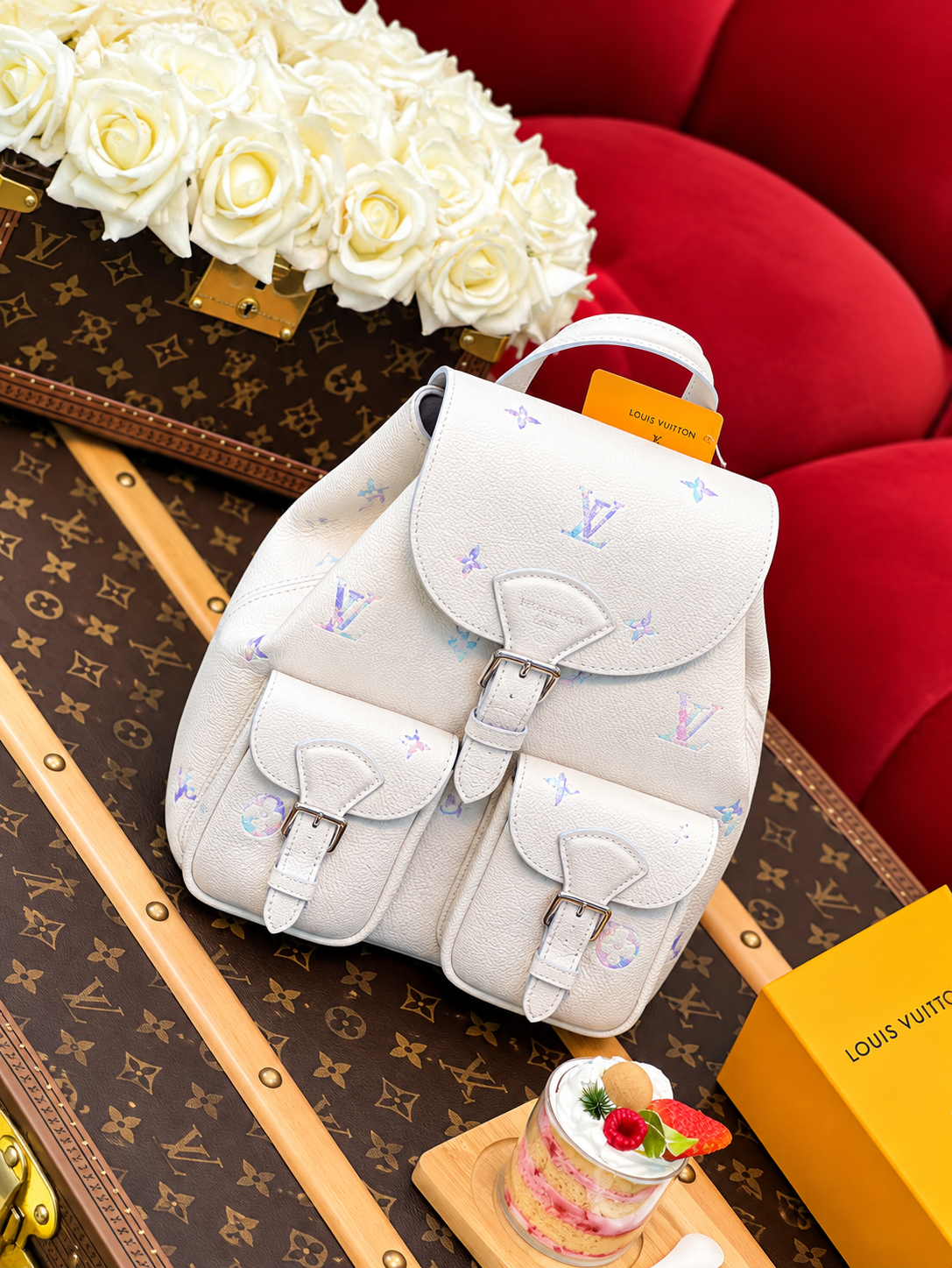 Cute White Teddy Bear Mini Backpack – Plush Character Bag
