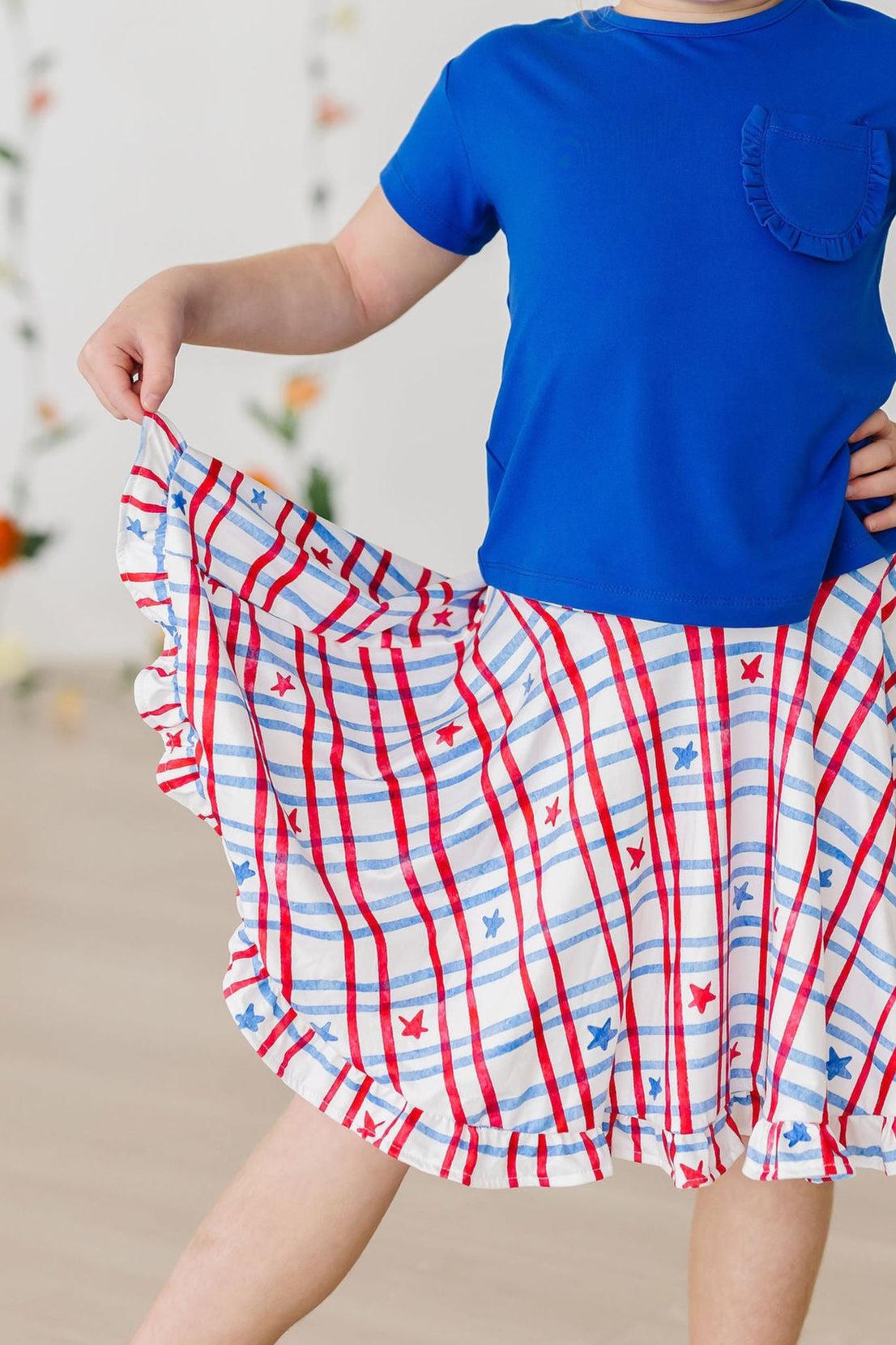 SALE Patriotic Plaid Ruffle Twirl Skort Main image