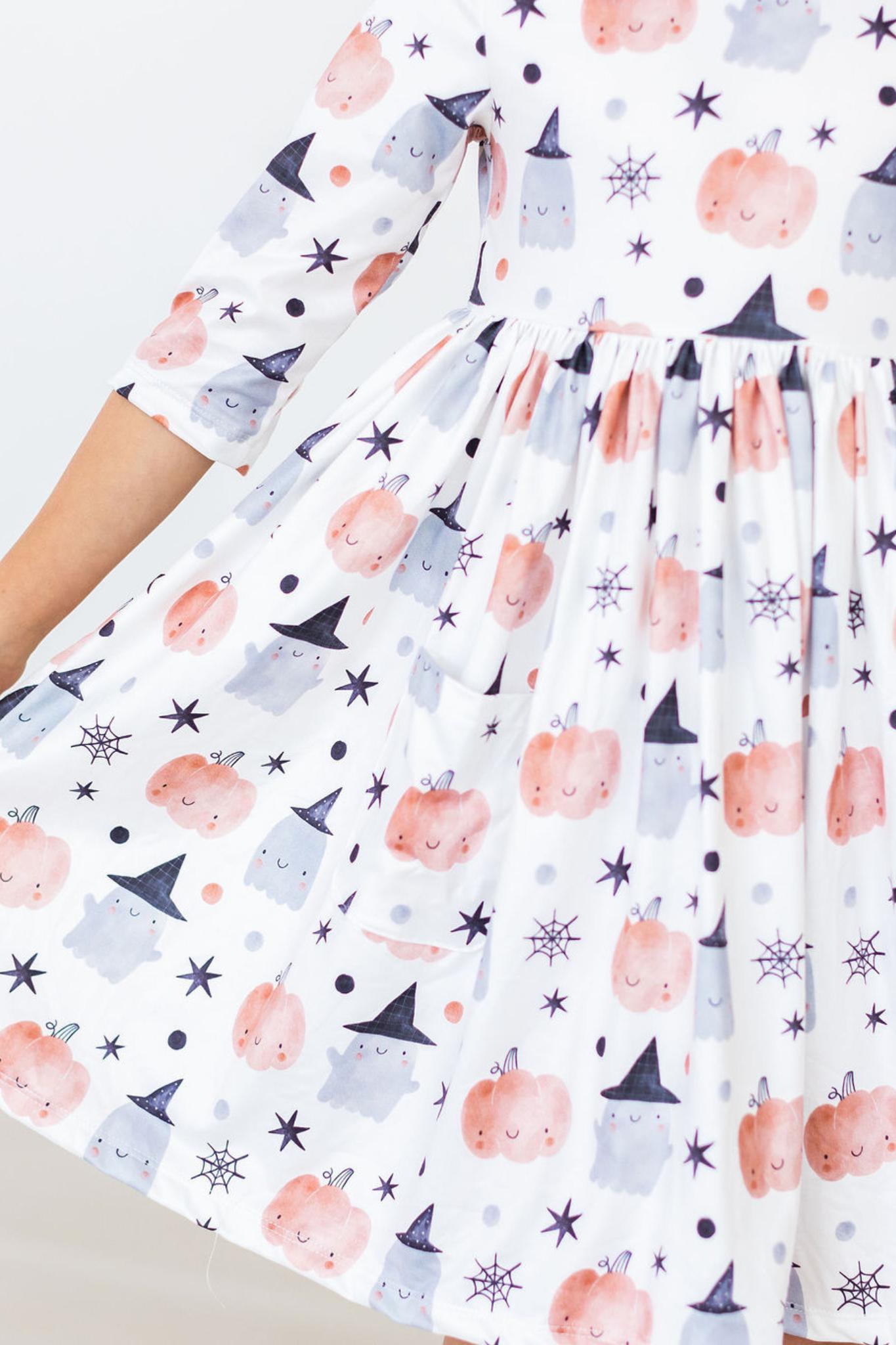 Peek-a-Boo 3/4 Sleeve Pocket Twirl Dress Main image