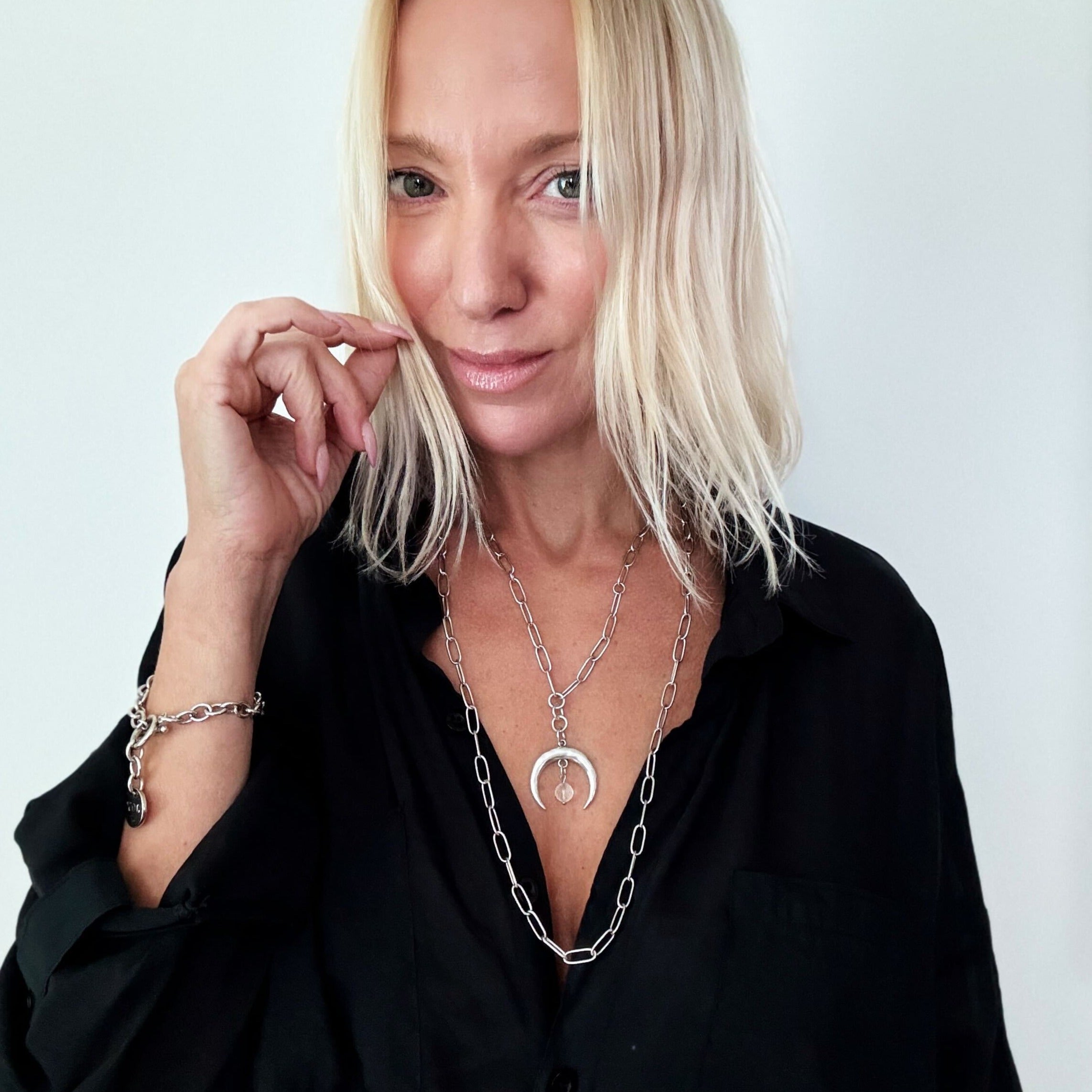 Grateful Crescent Moon Klink Necklace Secondary image